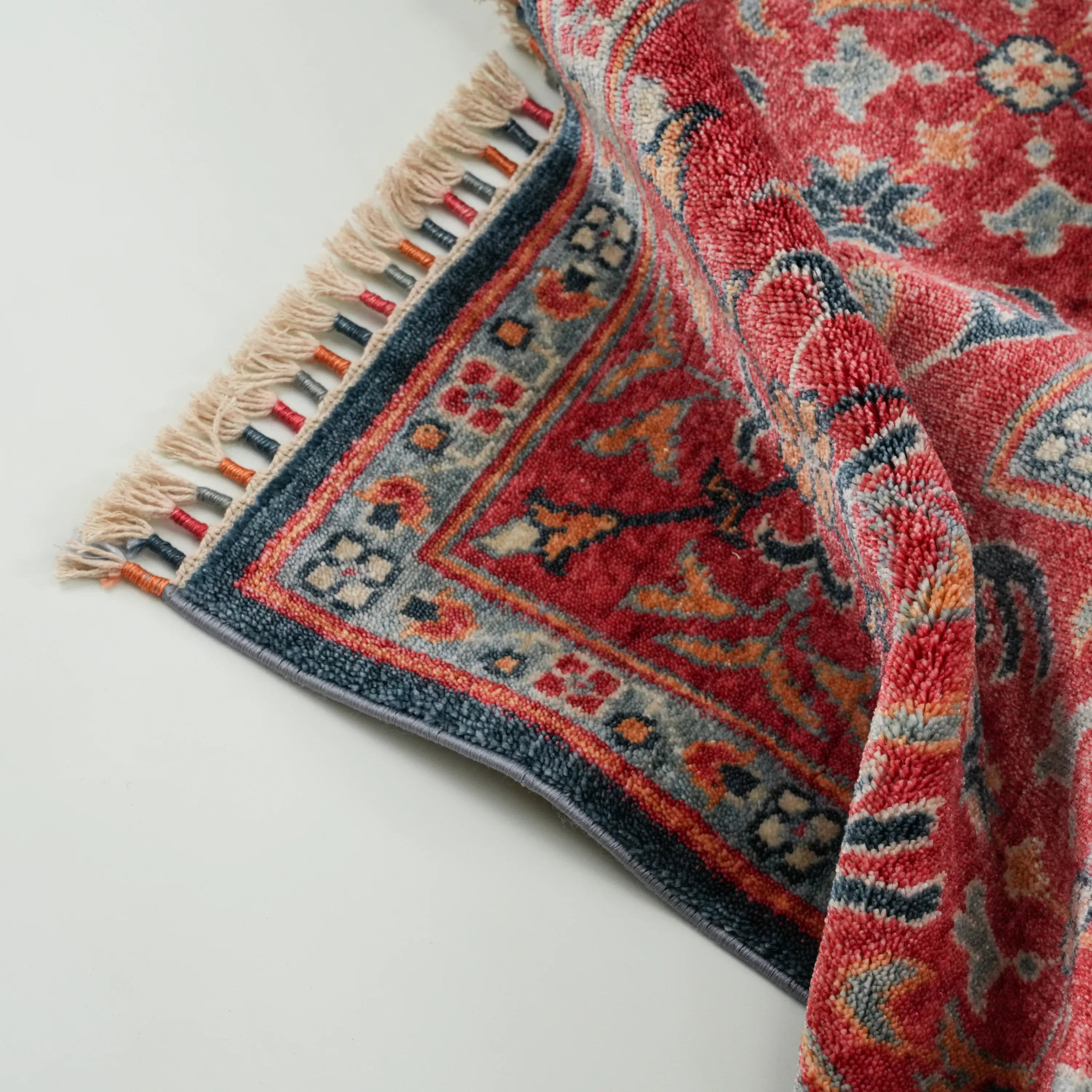 Zade Series Mamluk Pattern Blue Loom Woven Rug