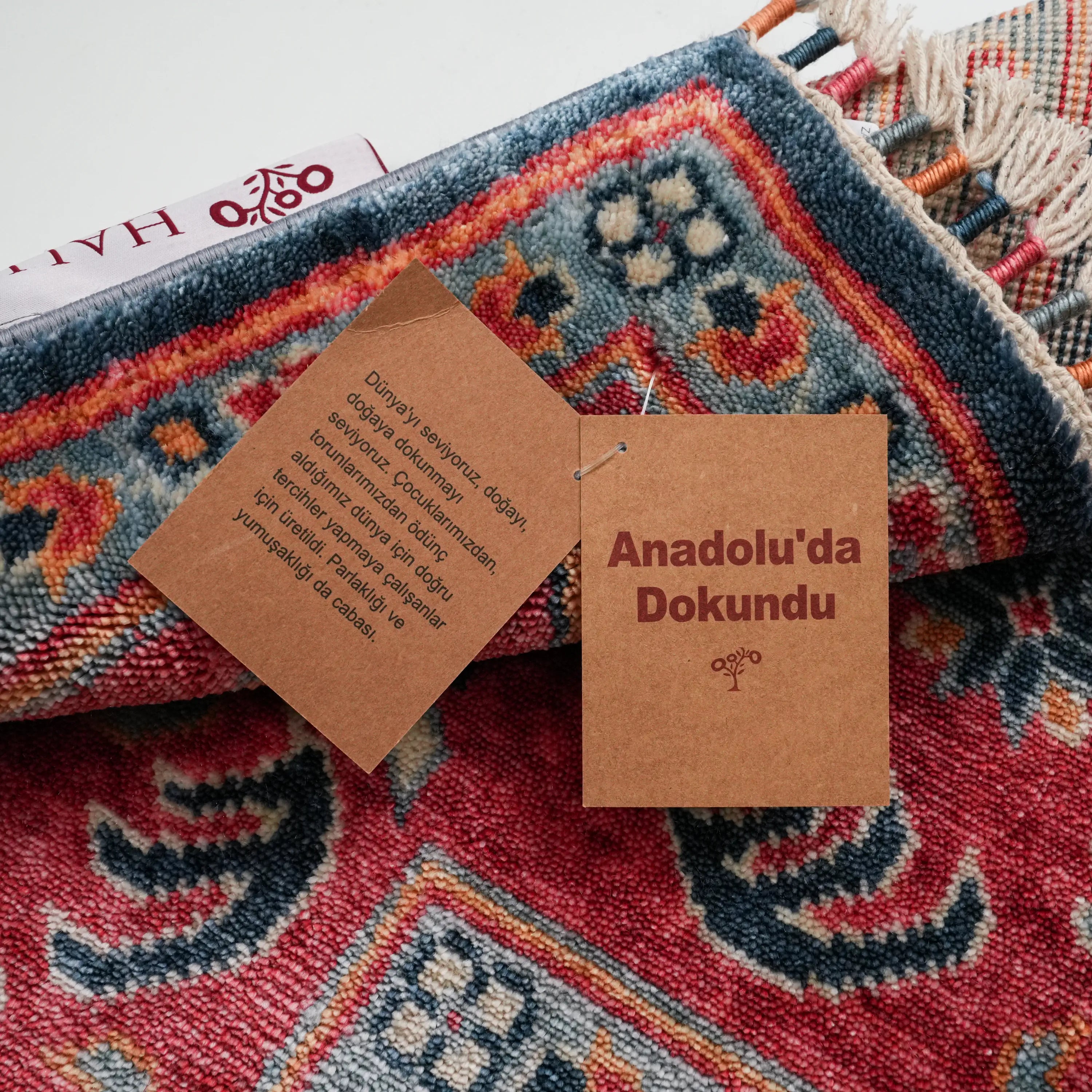 Zade Series Mamluk Pattern Blue Loom Woven Rug