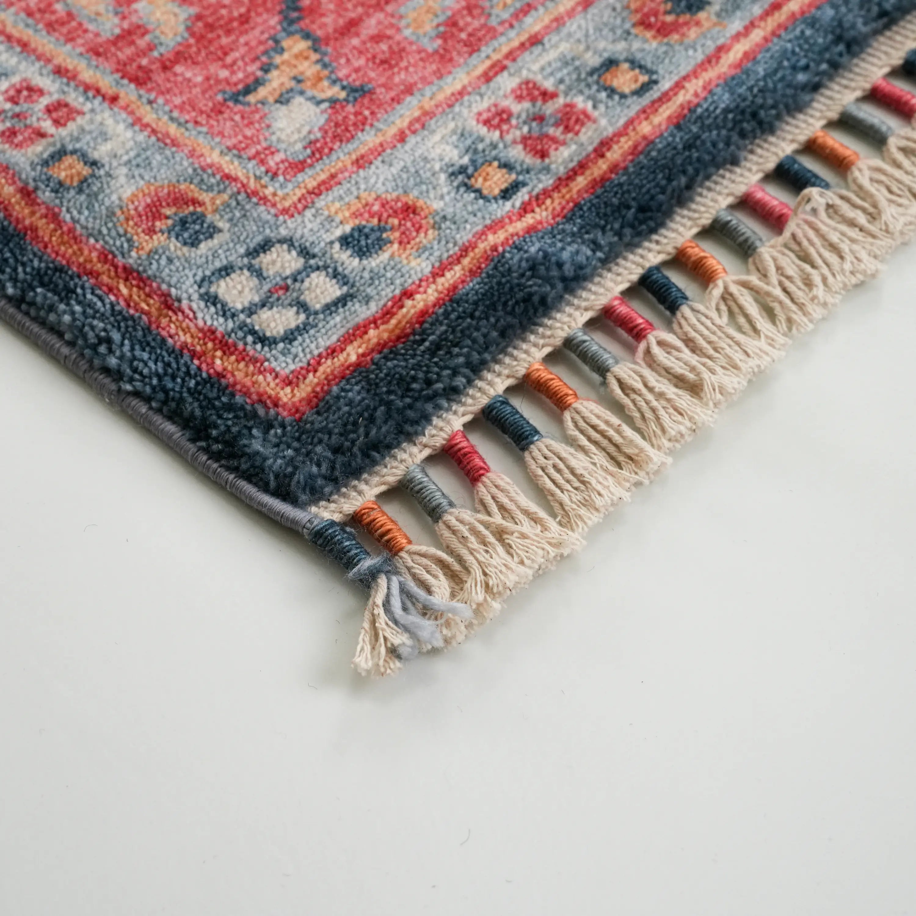 Zade Series Mamluk Pattern Blue Loom Woven Rug