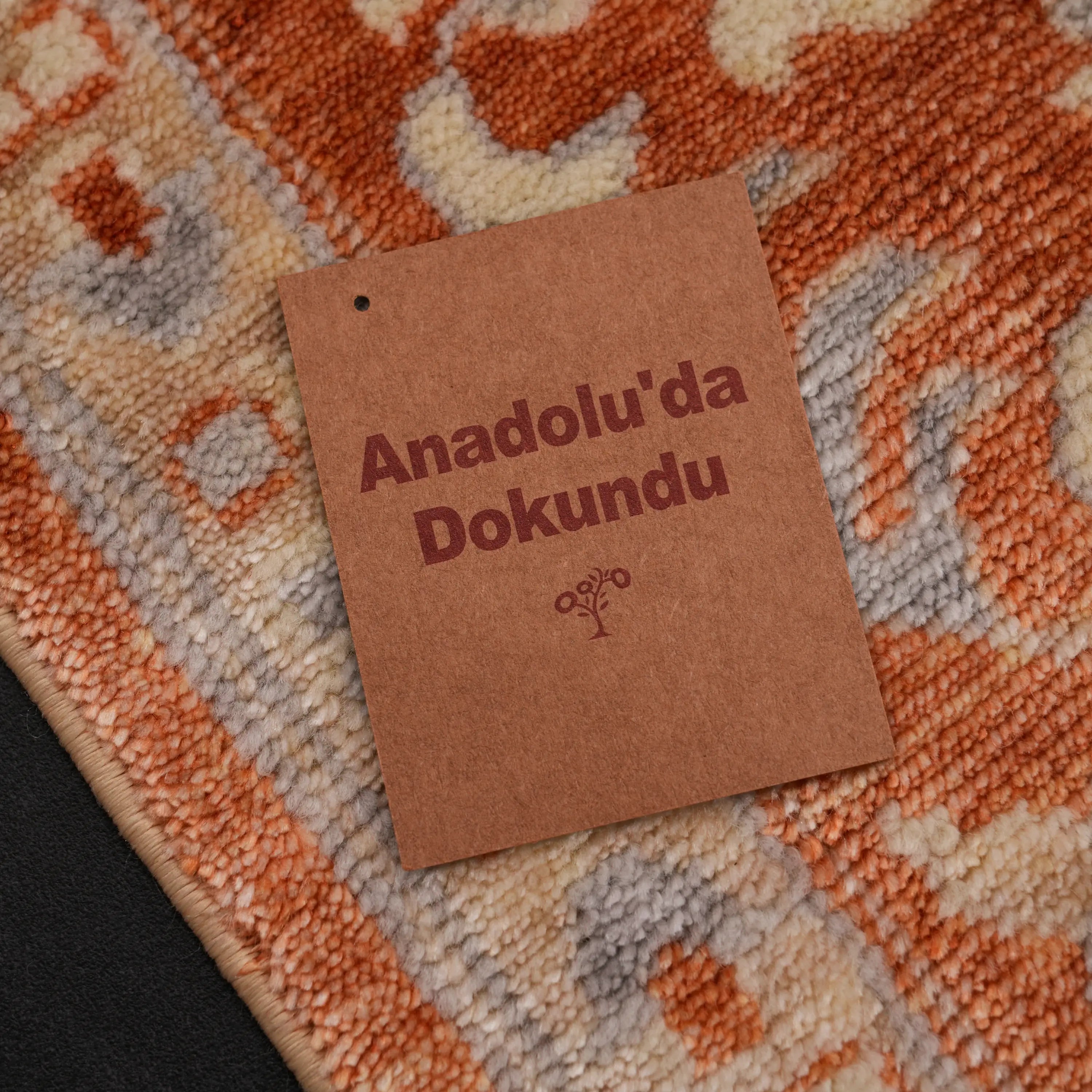 Zade Series Mamluk Patterned Terra Loom-Woven Natural Rug