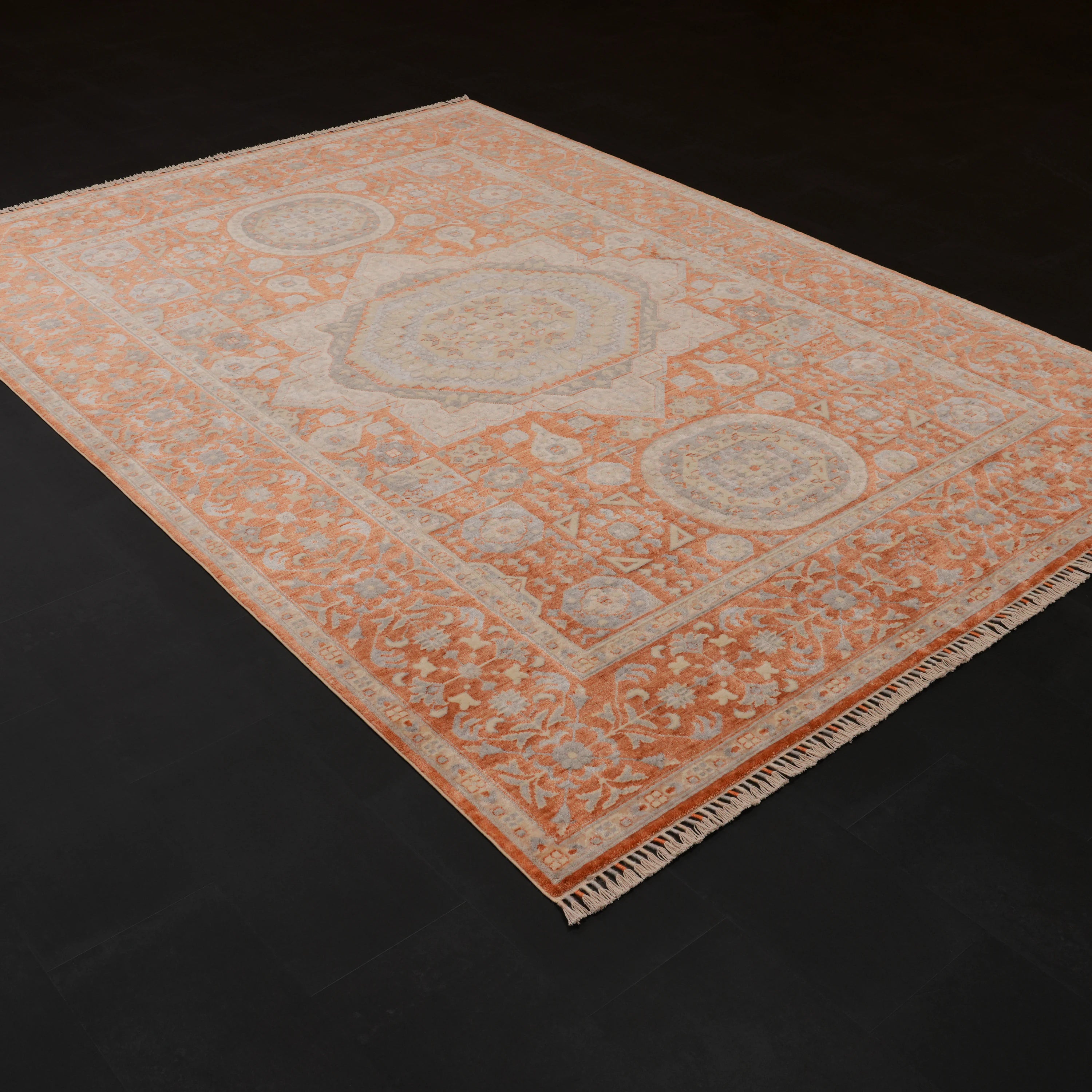 Zade Serisi Memlük Desenli Terra Doğal Tezgah Dokuma Halı