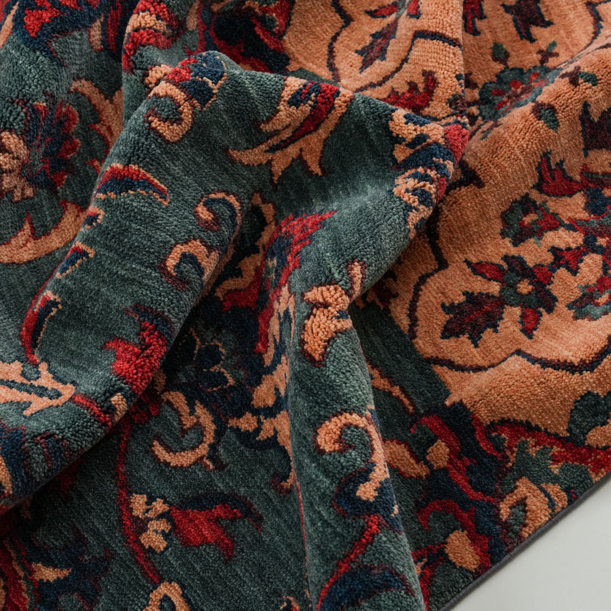 Zade Series Patchwork Patterned Colorful Wool Loom Woven Rug