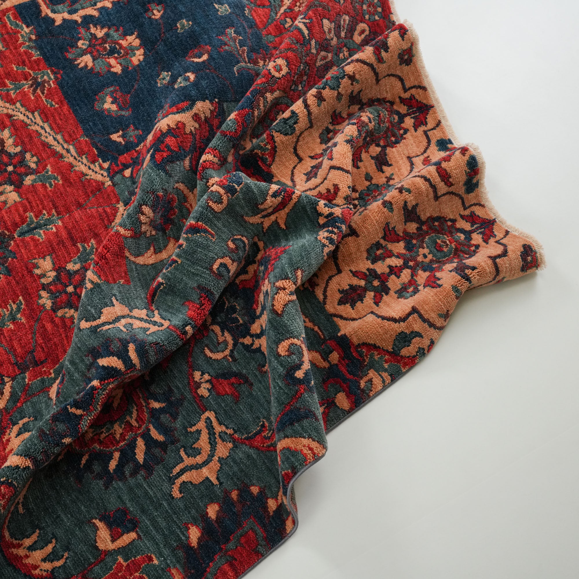 Zade Series Patchwork Patterned Colorful Wool Loom Woven Rug