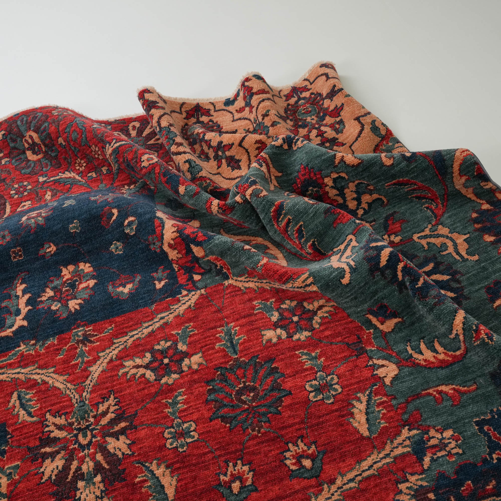 Zade Series Patchwork Patterned Colorful Wool Loom Woven Rug