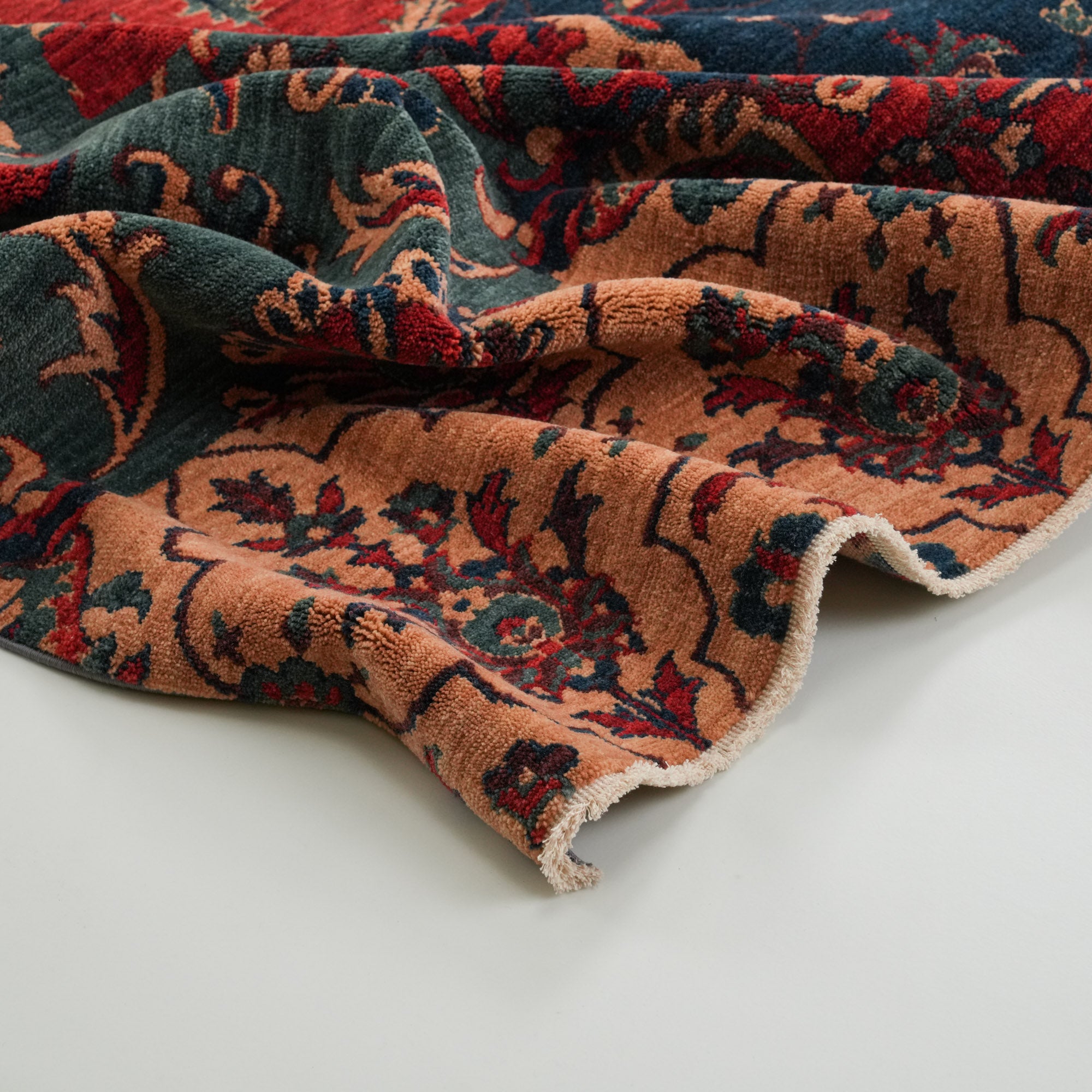 Zade Series Patchwork Patterned Colorful Wool Loom Woven Rug