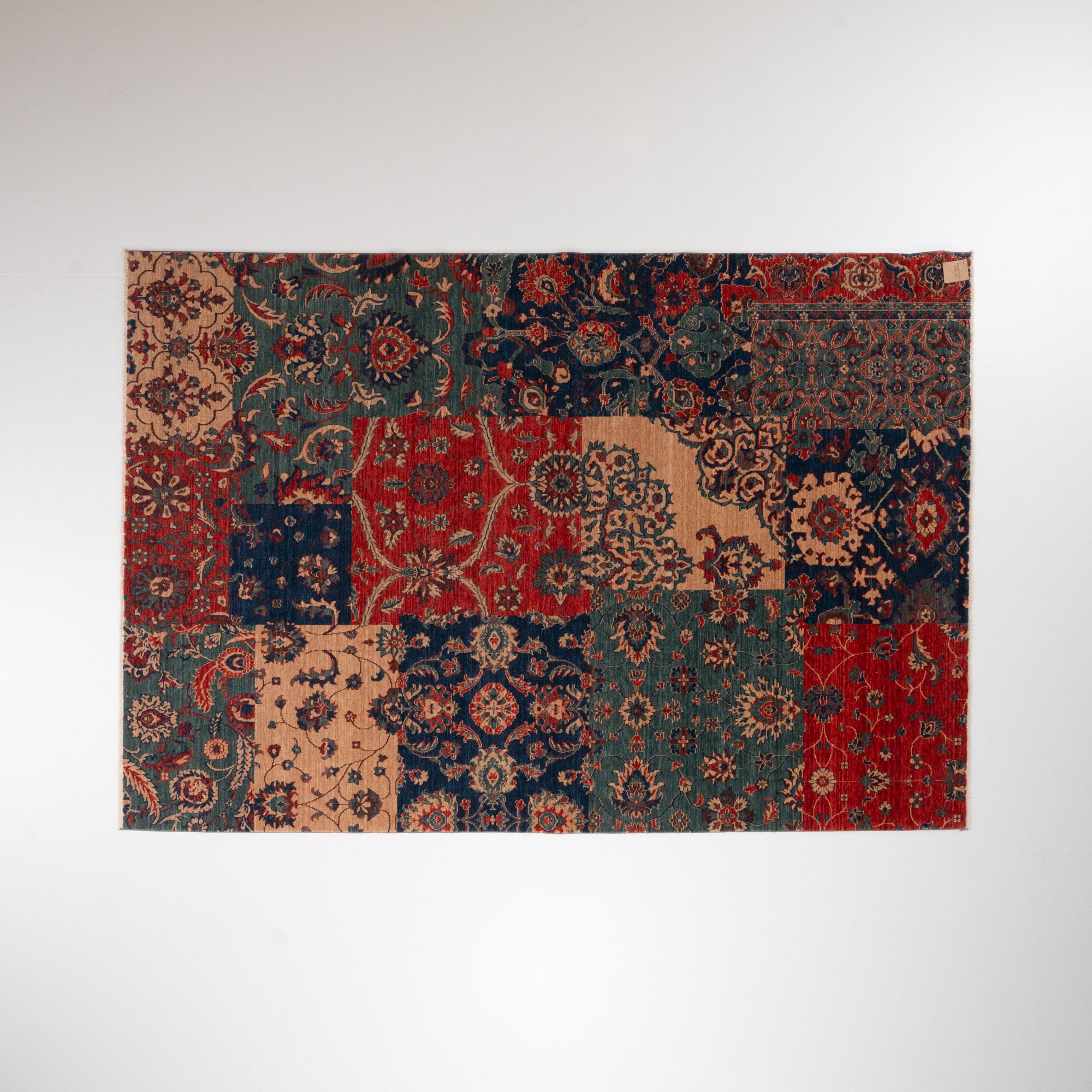 Zade Series Patchwork Patterned Colorful Wool Loom Woven Rug