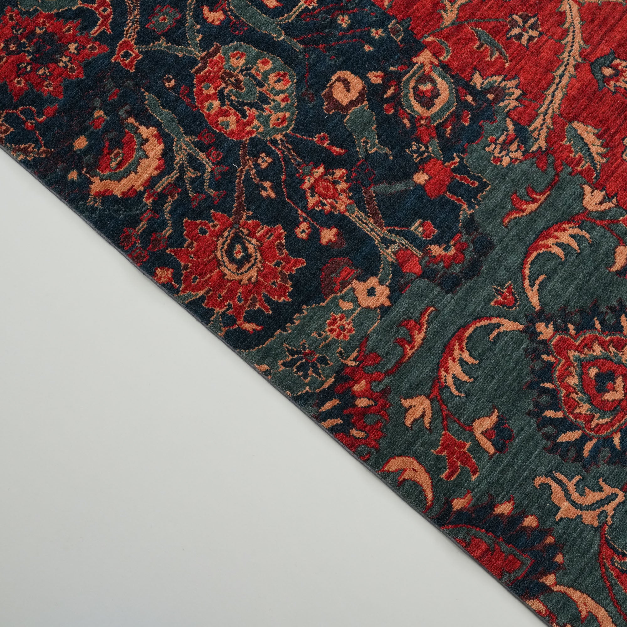 Zade Series Patchwork Patterned Colorful Wool Loom Woven Rug