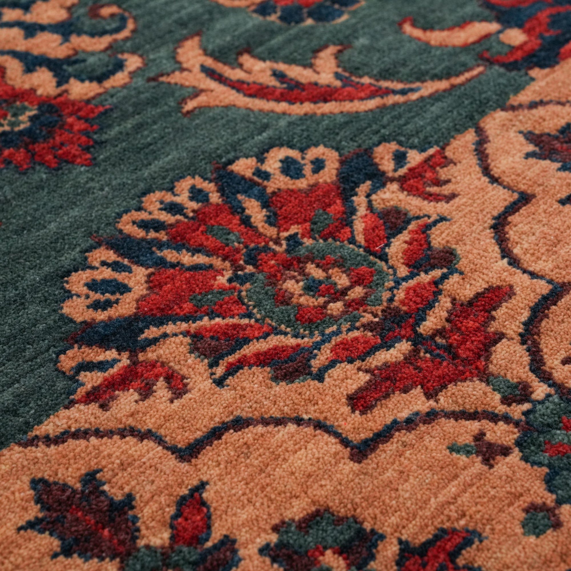 Zade Series Patchwork Patterned Colorful Wool Loom Woven Rug