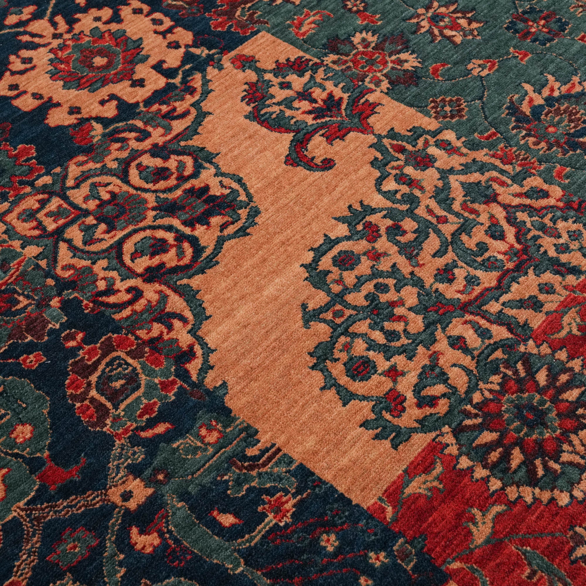 Zade Series Patchwork Patterned Colorful Wool Loom Woven Rug