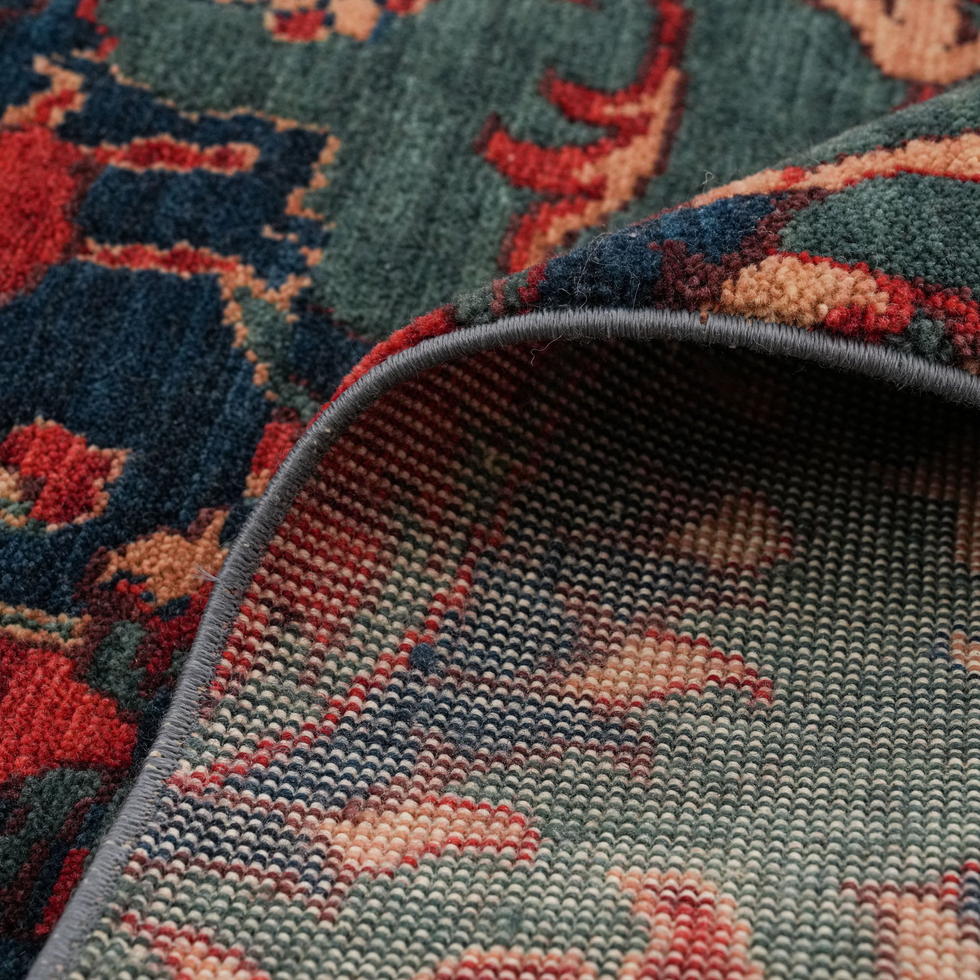 Zade Series Patchwork Patterned Colorful Wool Loom Woven Rug