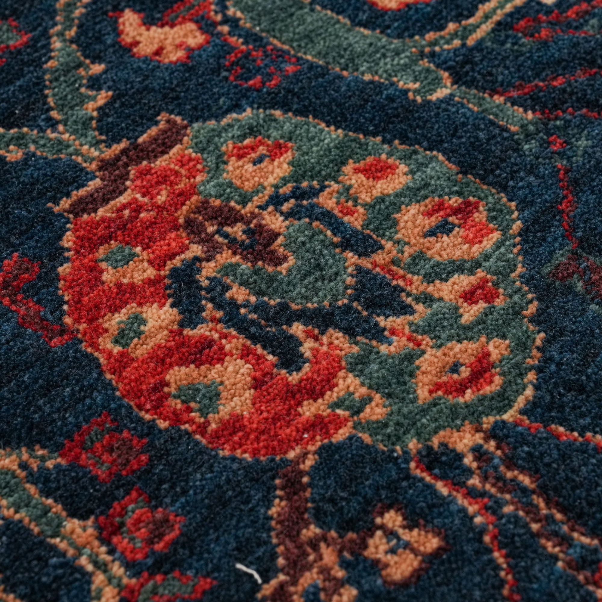 Zade Series Patchwork Patterned Colorful Wool Loom Woven Rug