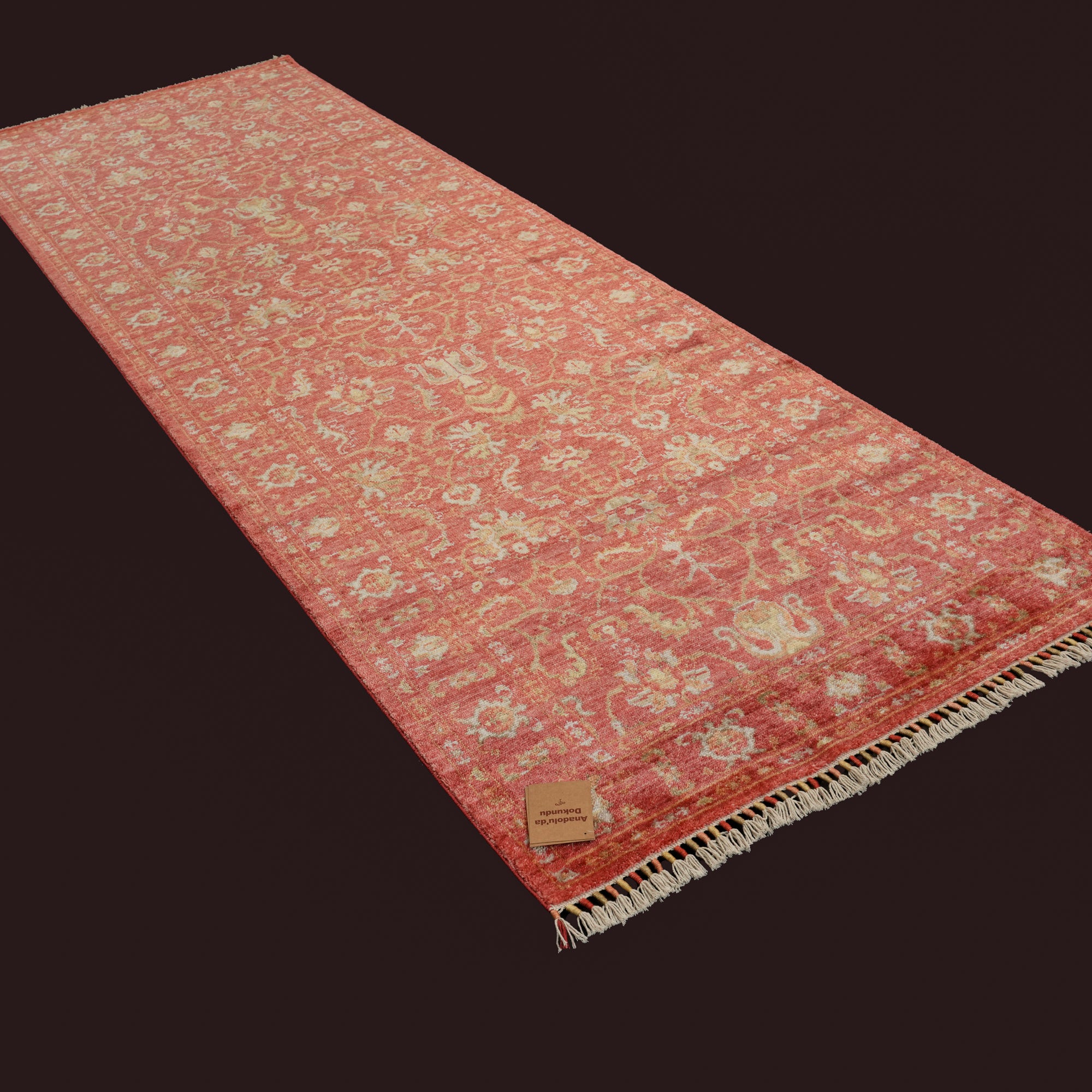 Zade Series Uşak Patterned Red Loom Woven Natural Carpet