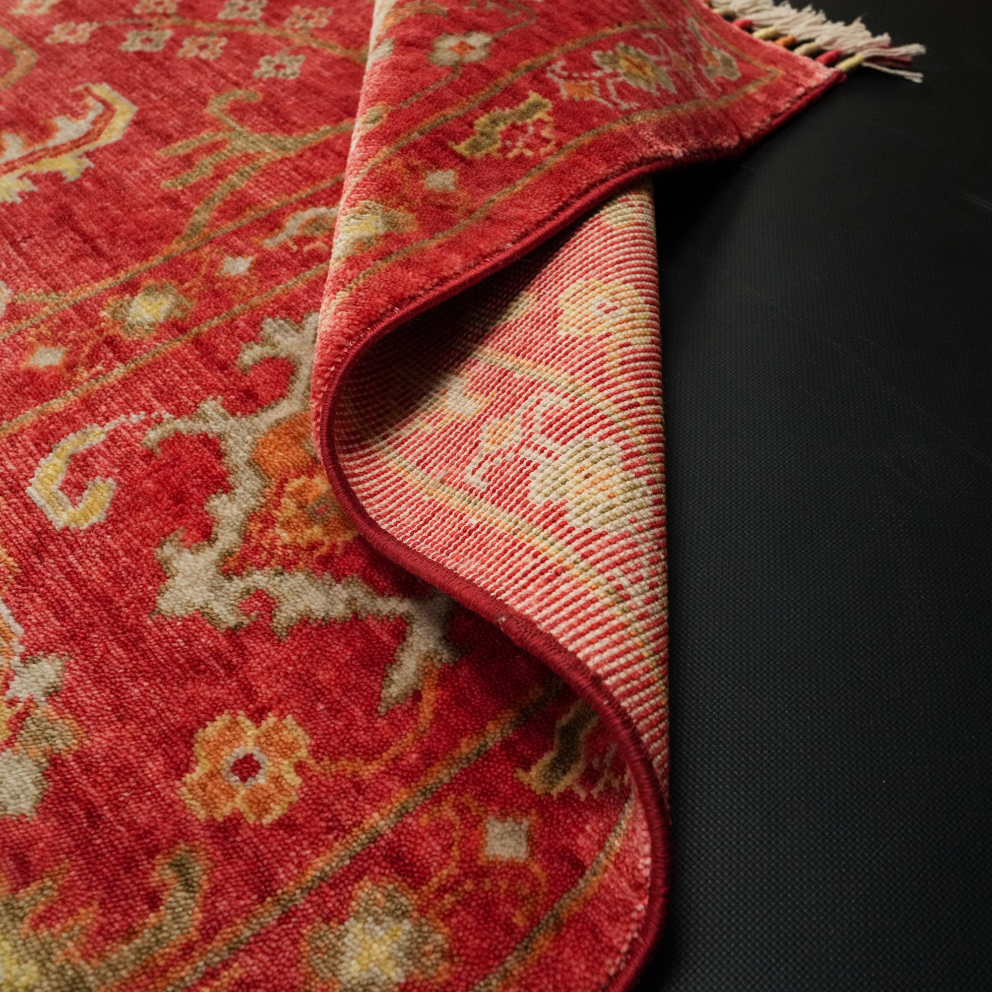 Zade Series Uşak Patterned Red Loom Woven Natural Carpet