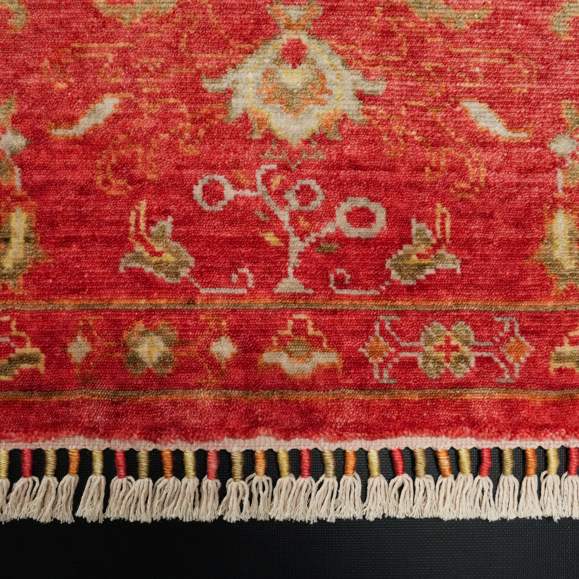 Zade Series Uşak Patterned Red Loom Woven Natural Carpet