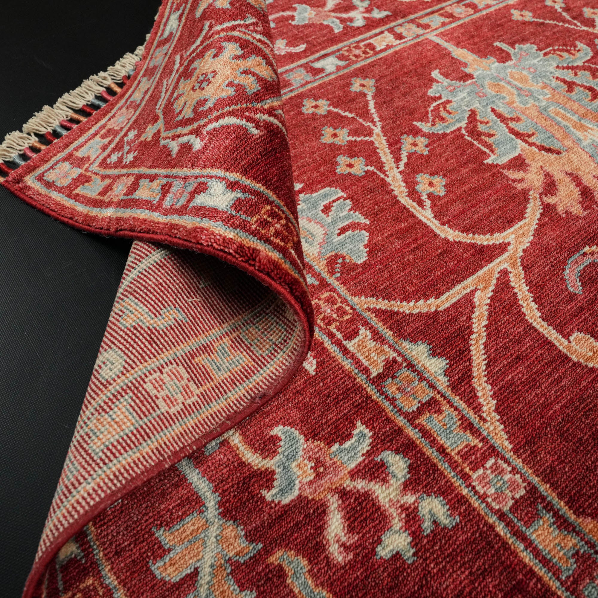 Zade Series Uşak Patterned Red Loom Woven Natural Carpet