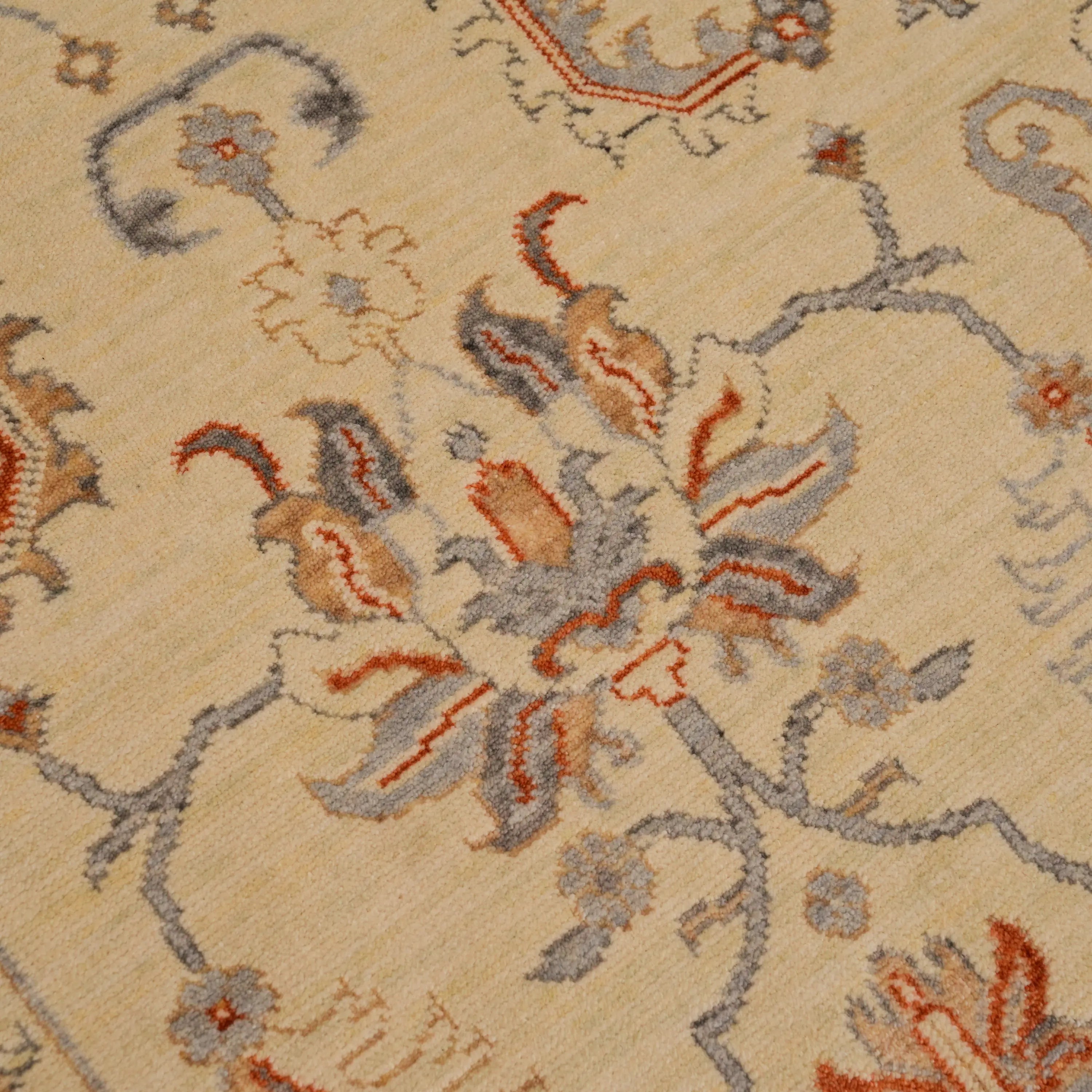 Zade Series Uşak Patterned Cream Loom-Woven Natural Rug