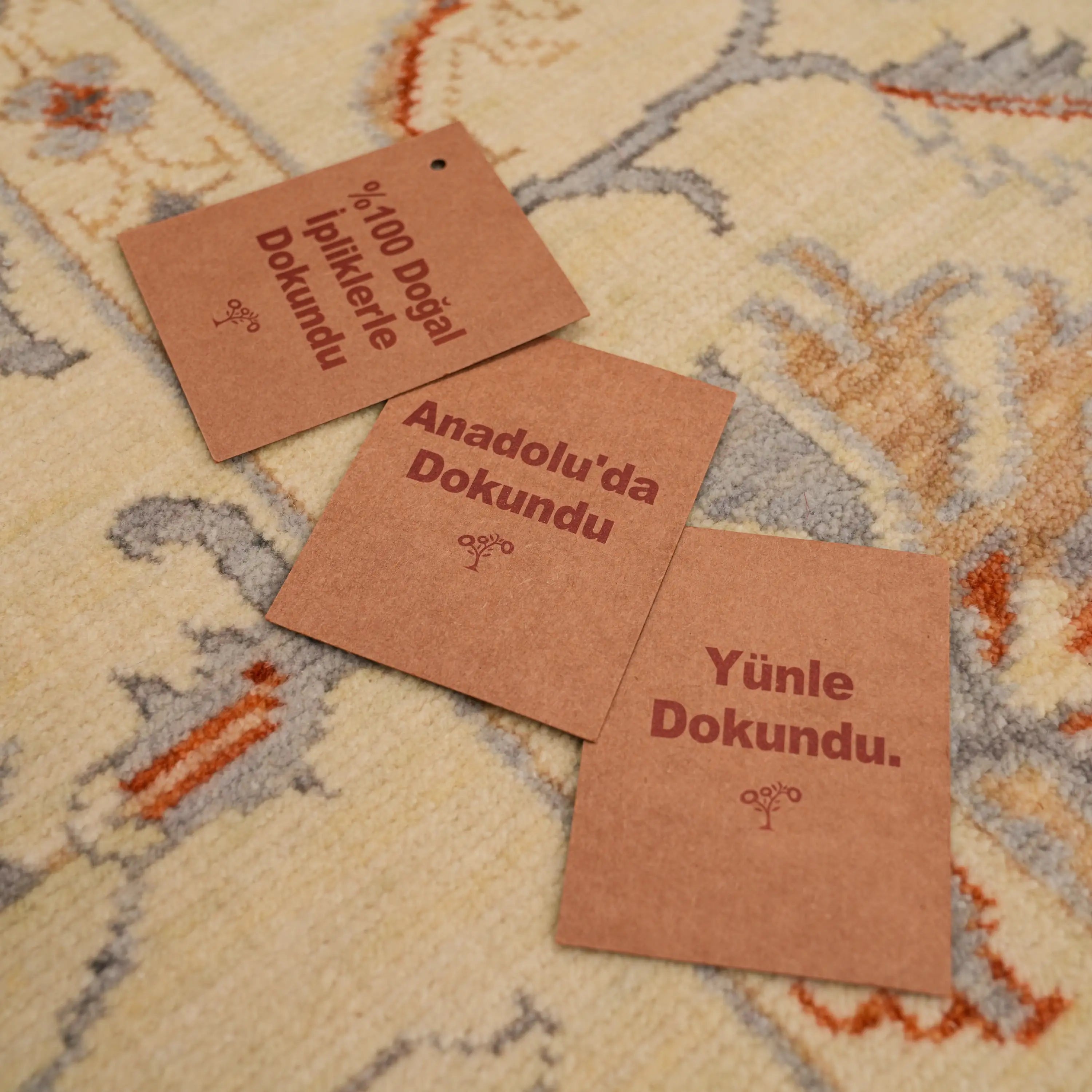 Zade Series Uşak Patterned Cream Loom-Woven Natural Rug