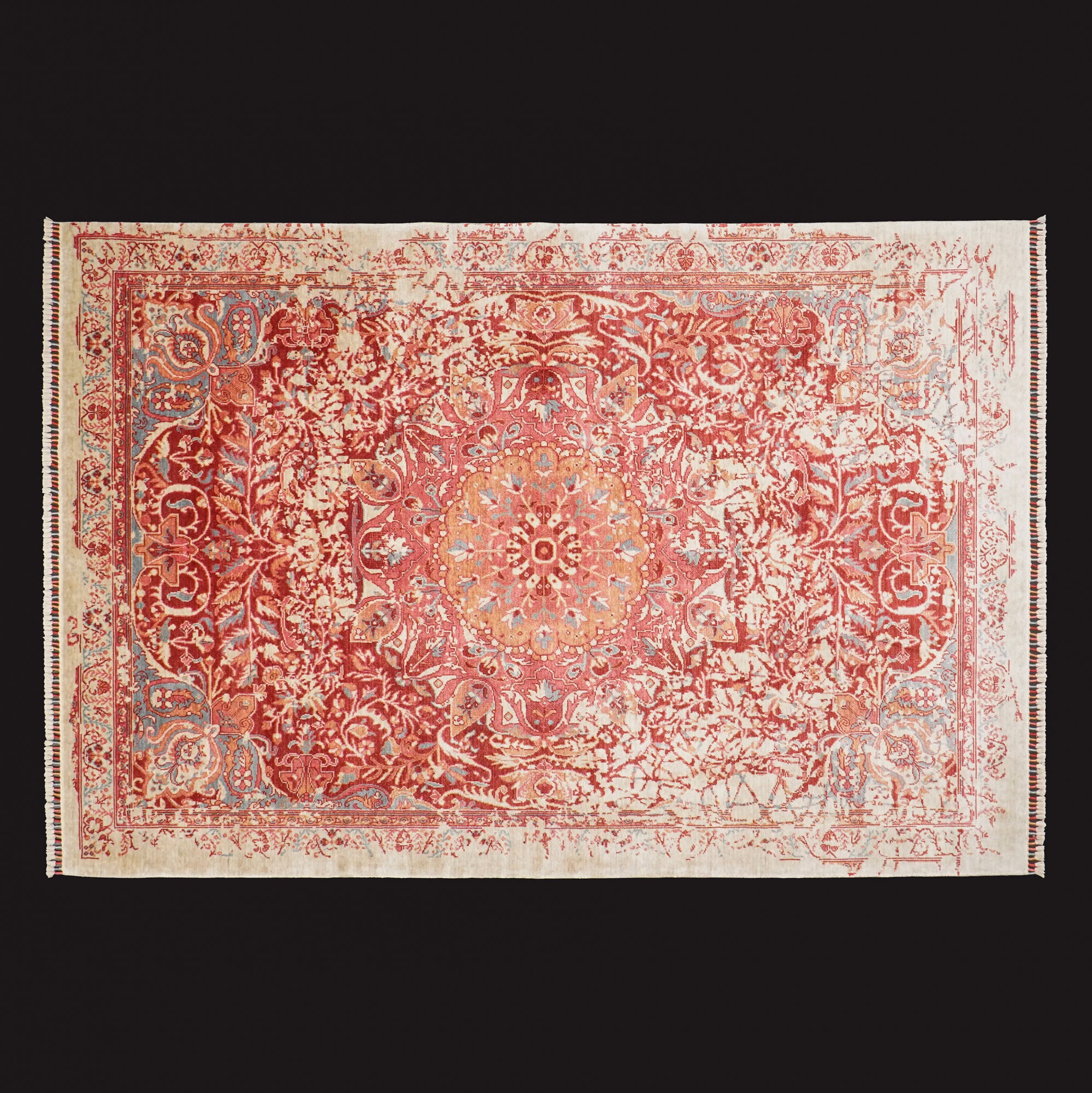 Zade Series Vintage Patterned Red Special Loom Carpet