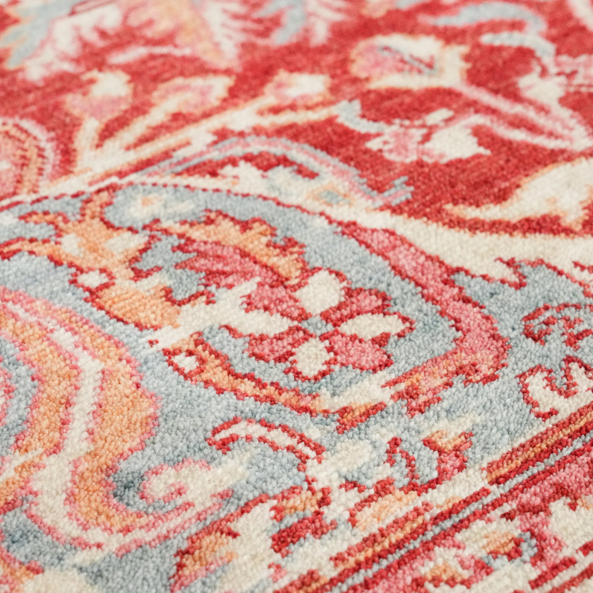 Zade Series Vintage Patterned Red Special Loom Carpet