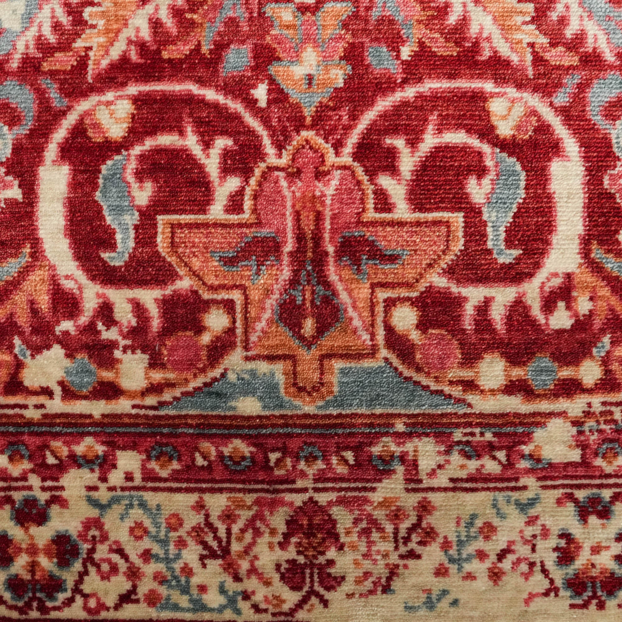 Zade Series Vintage Patterned Red Special Loom Carpet