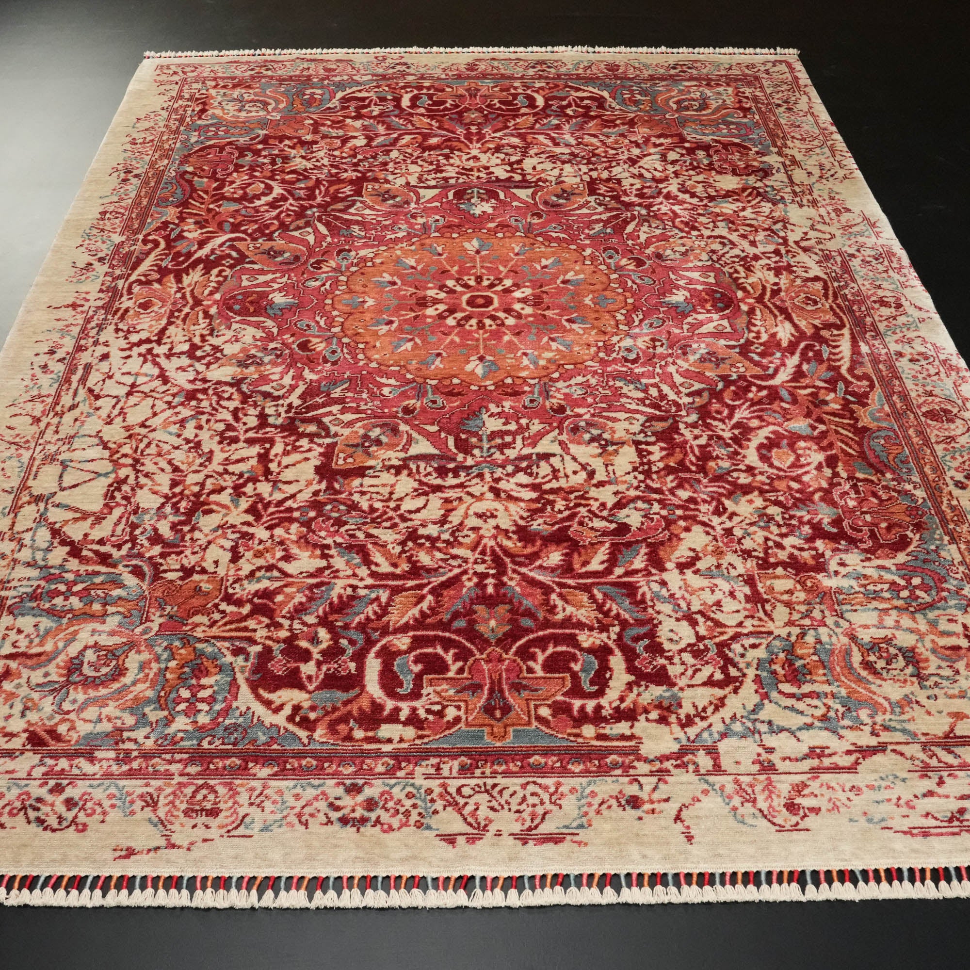 Zade Series Vintage Patterned Red Special Loom Carpet
