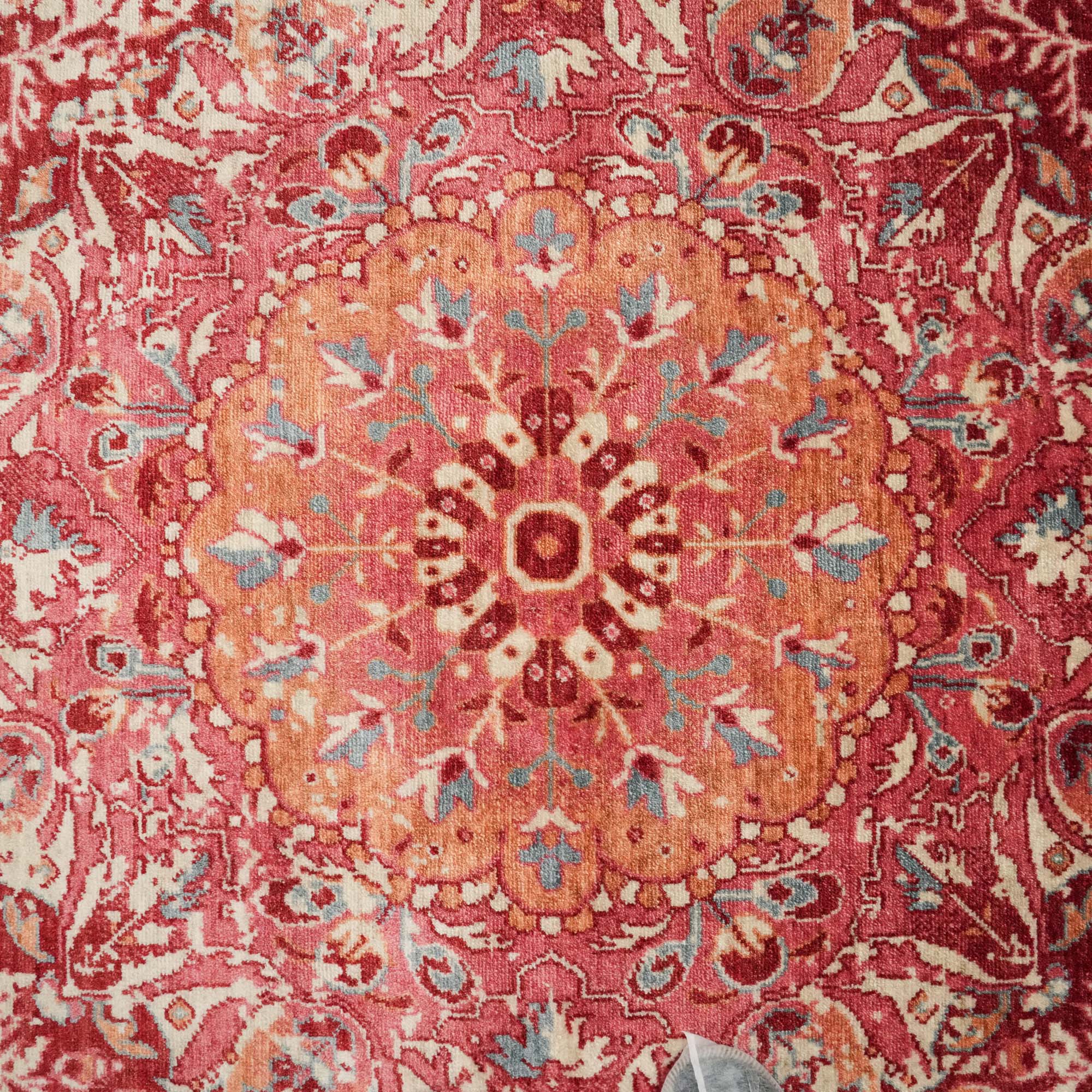 Zade Series Vintage Patterned Red Special Loom Carpet