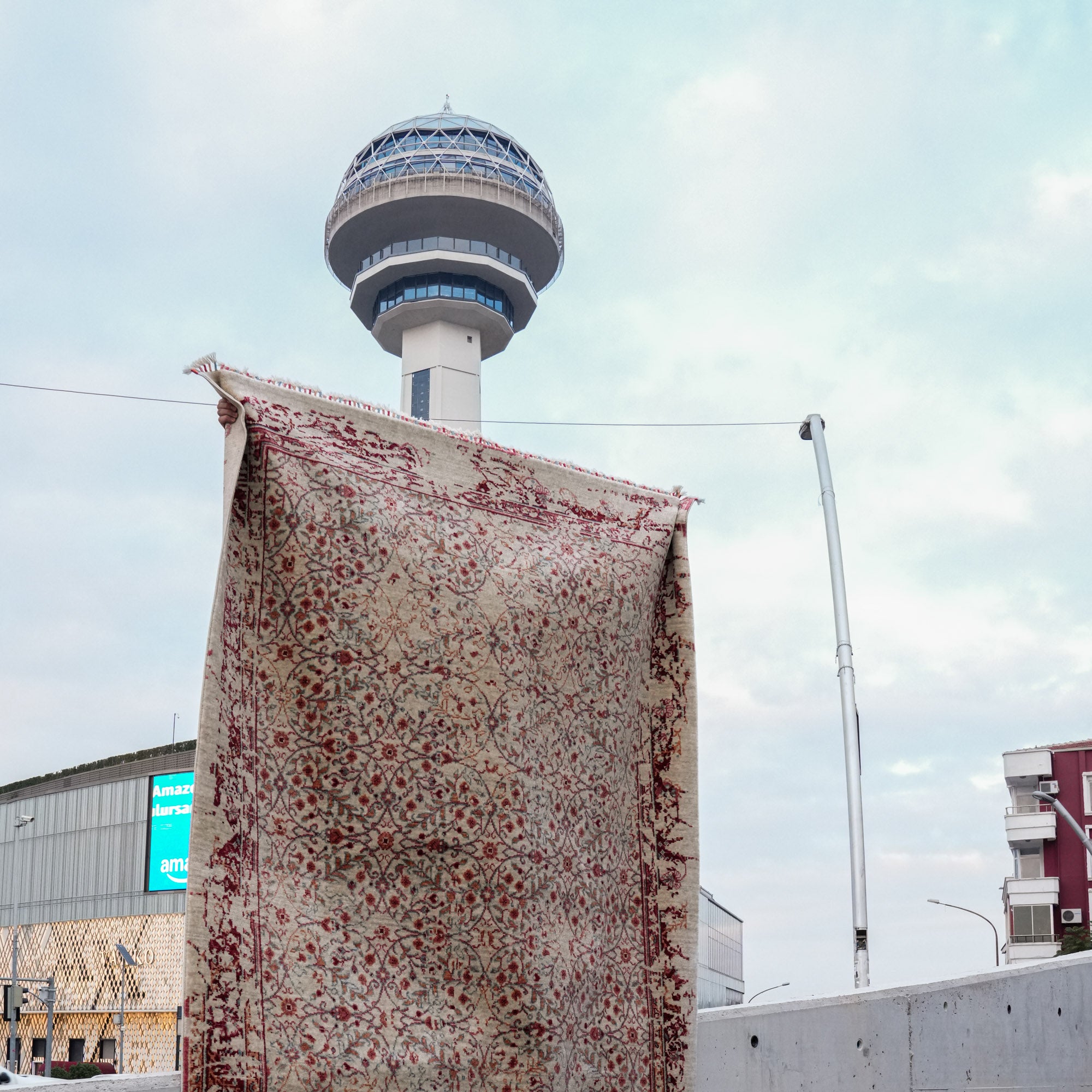 Zade Serisi Vintage Desenli Krem Tezgah Dokuma Doğal Halı