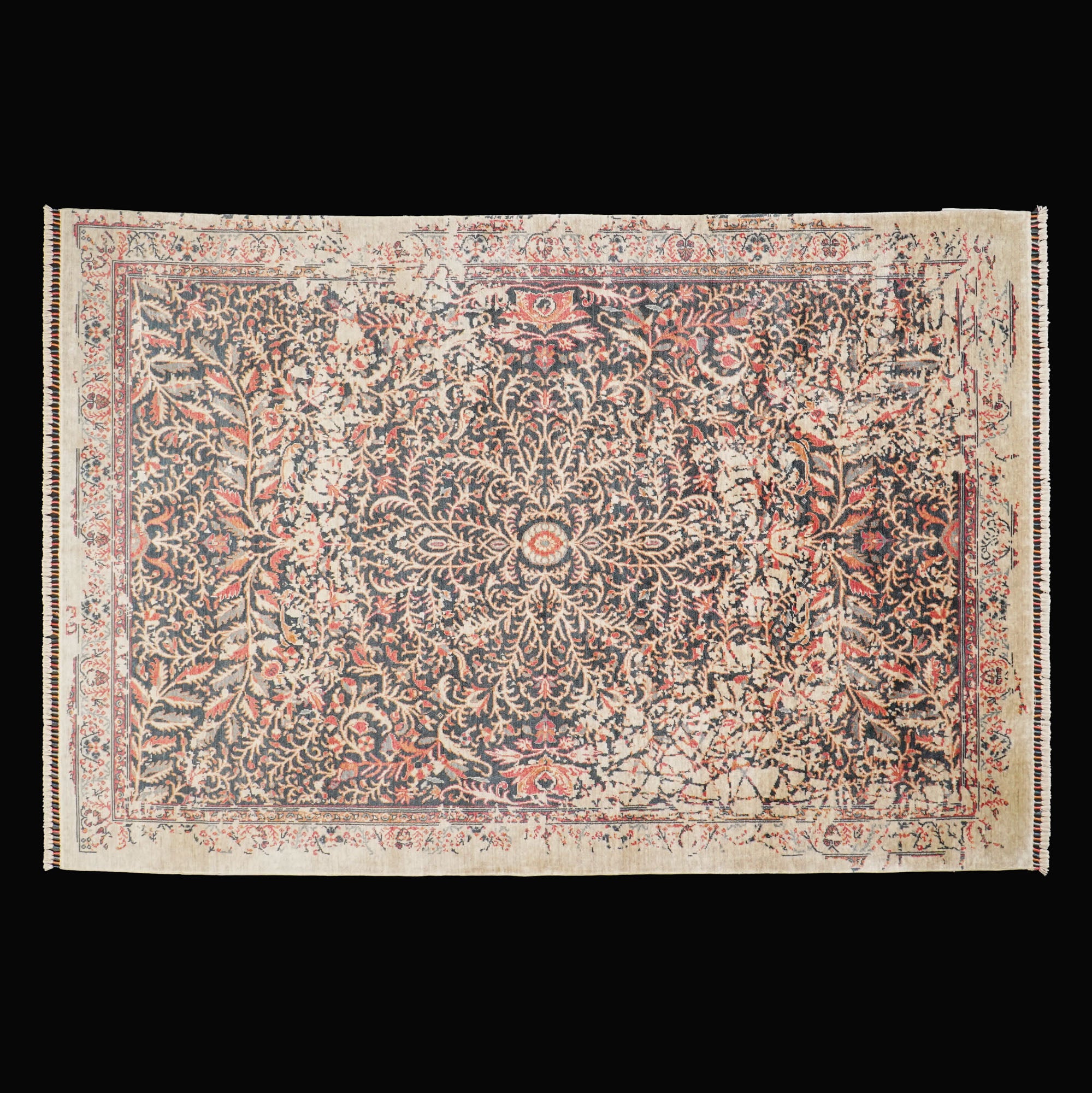 Zade Series Vintage Patterned Blue Special Countertop Carpet