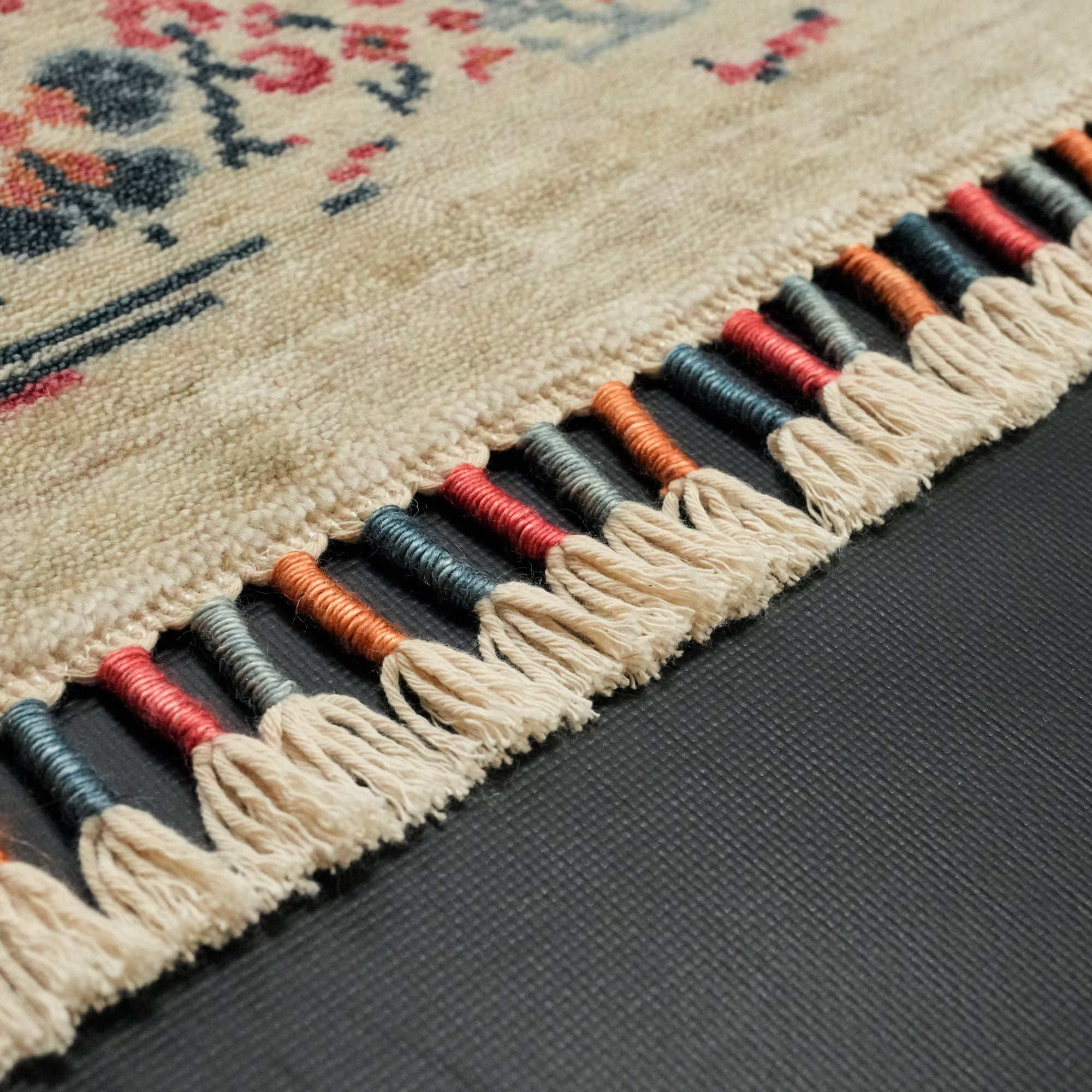 Zade Series Vintage Patterned Blue Loom Woven Rug