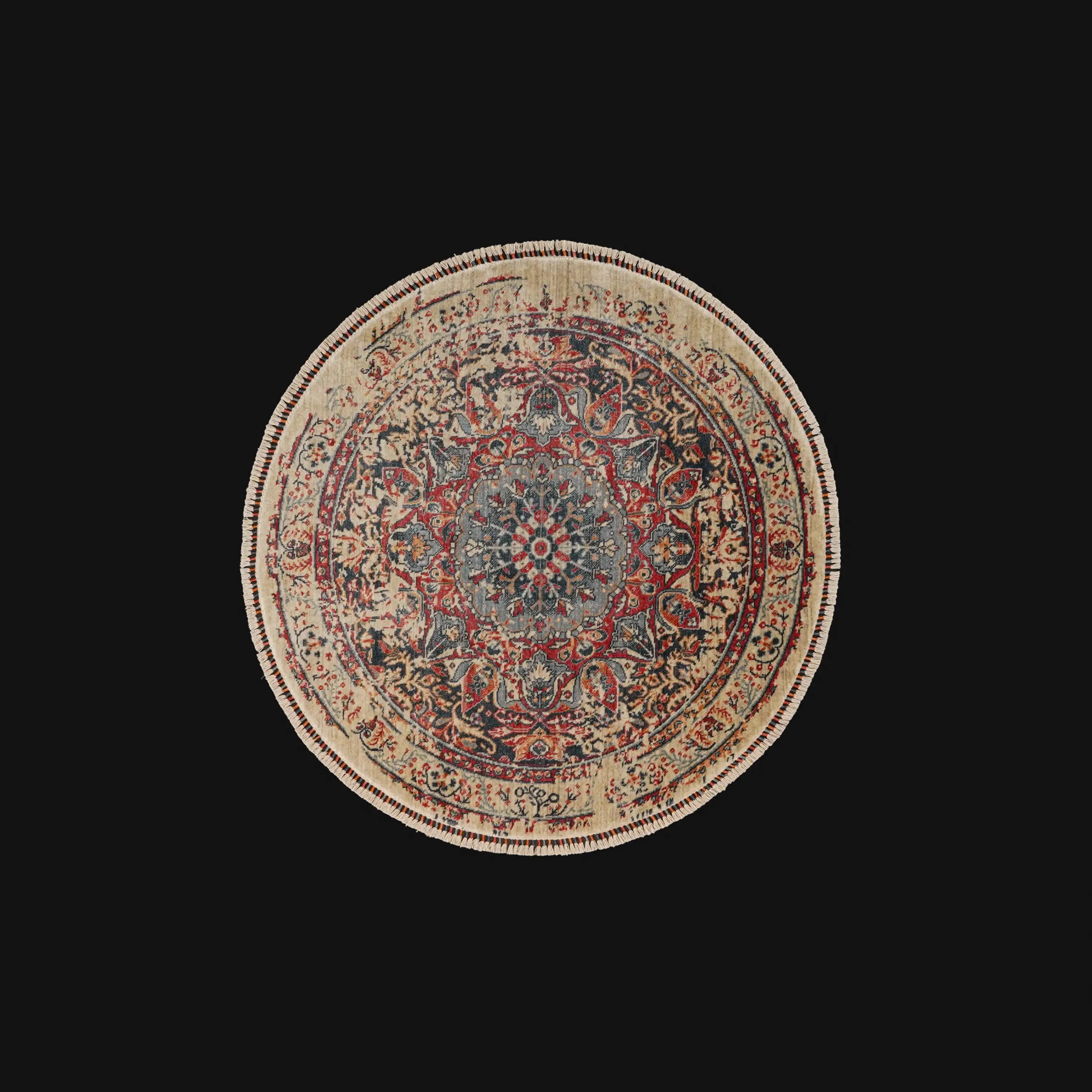 Zade Serisi Vintage Desenli Rengarenk Tencel Tezgah Dokuma Halı