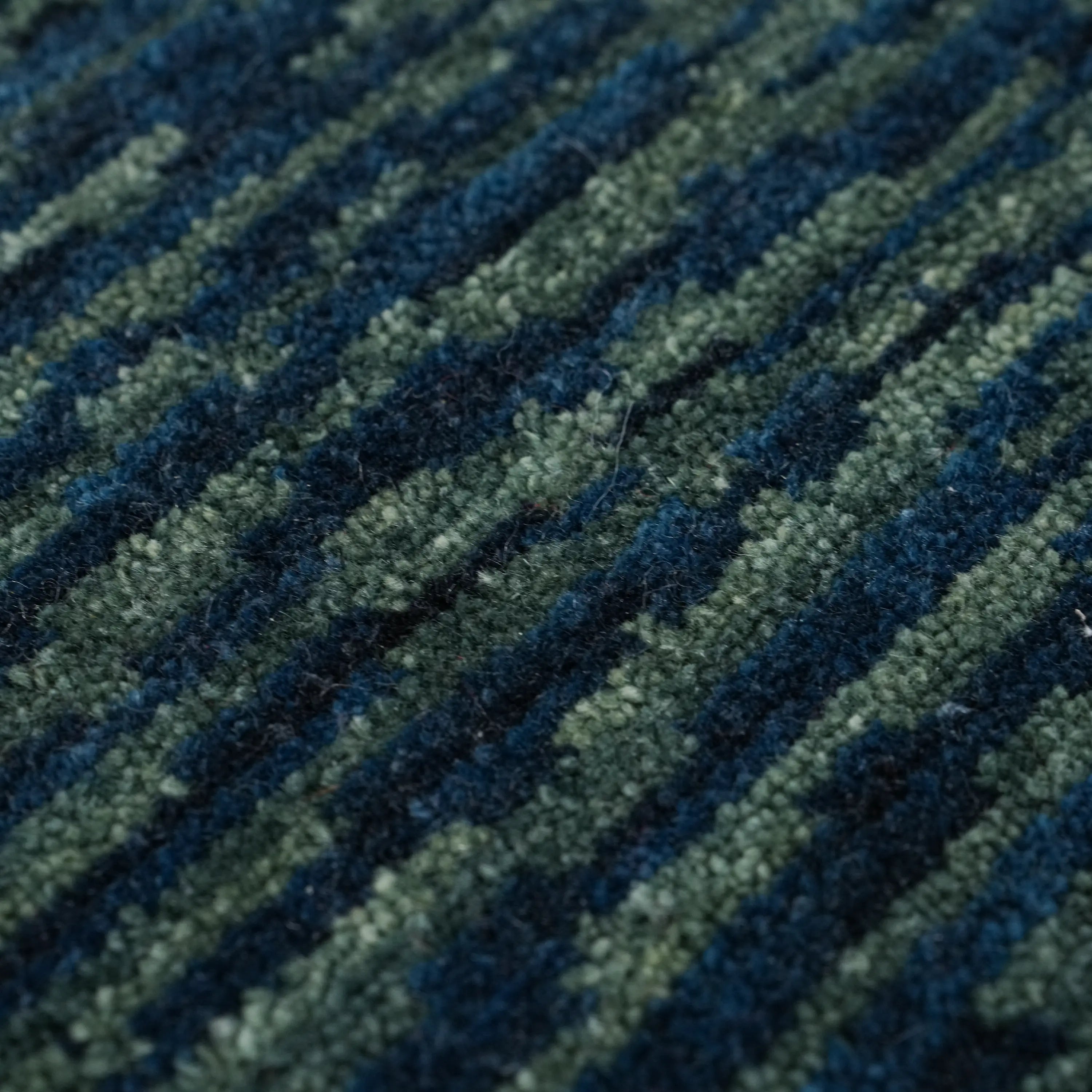 Zade Series Wool Navy Blue Loom Woven Rug Prayer Mat