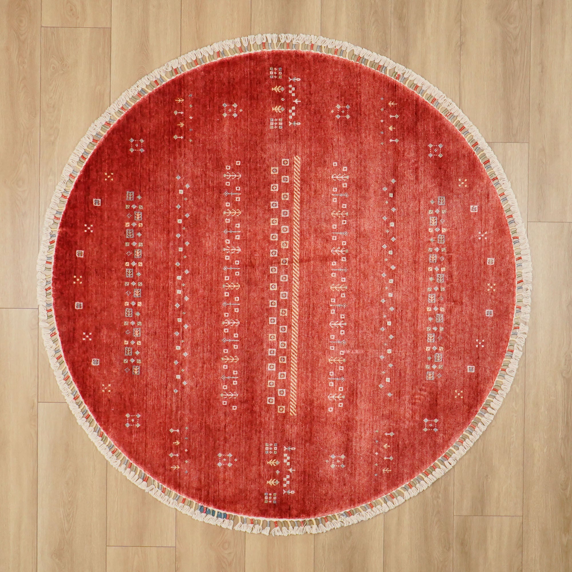 Zara Serisi Otantik Desenli Daire Tezgah Dokuma Halı