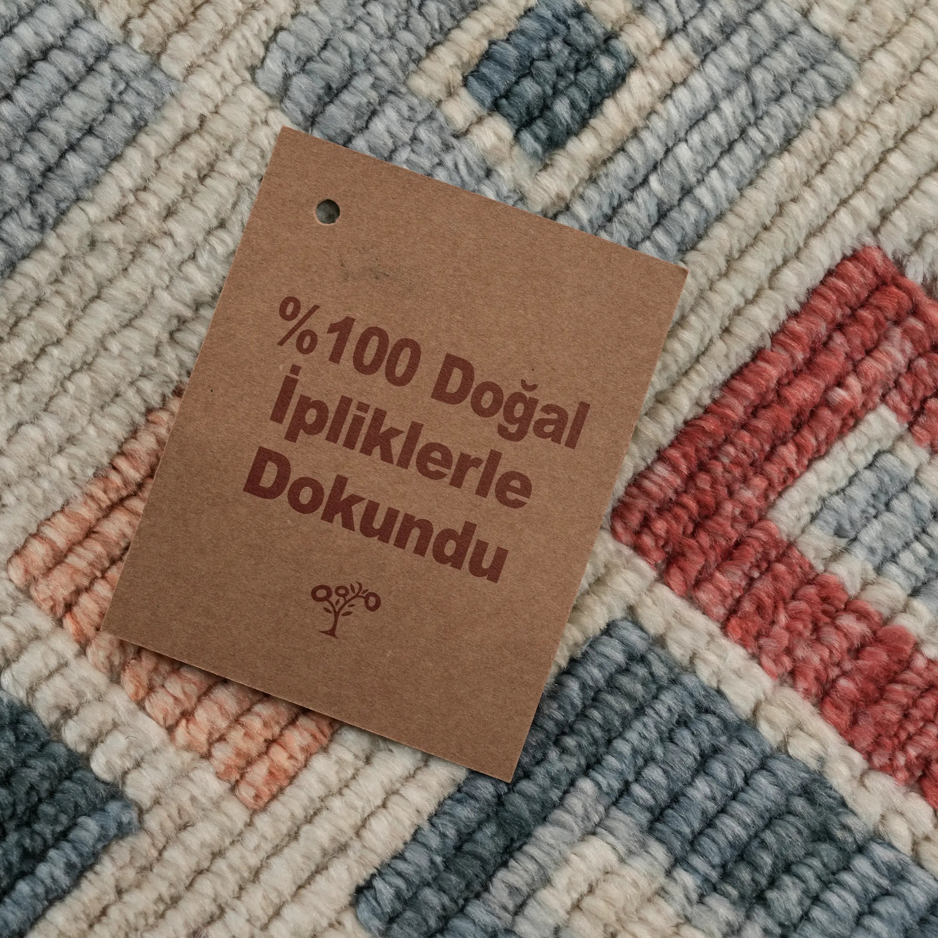 Zara Series Geometric Patterned Colorful Tencel Loom Woven Rug