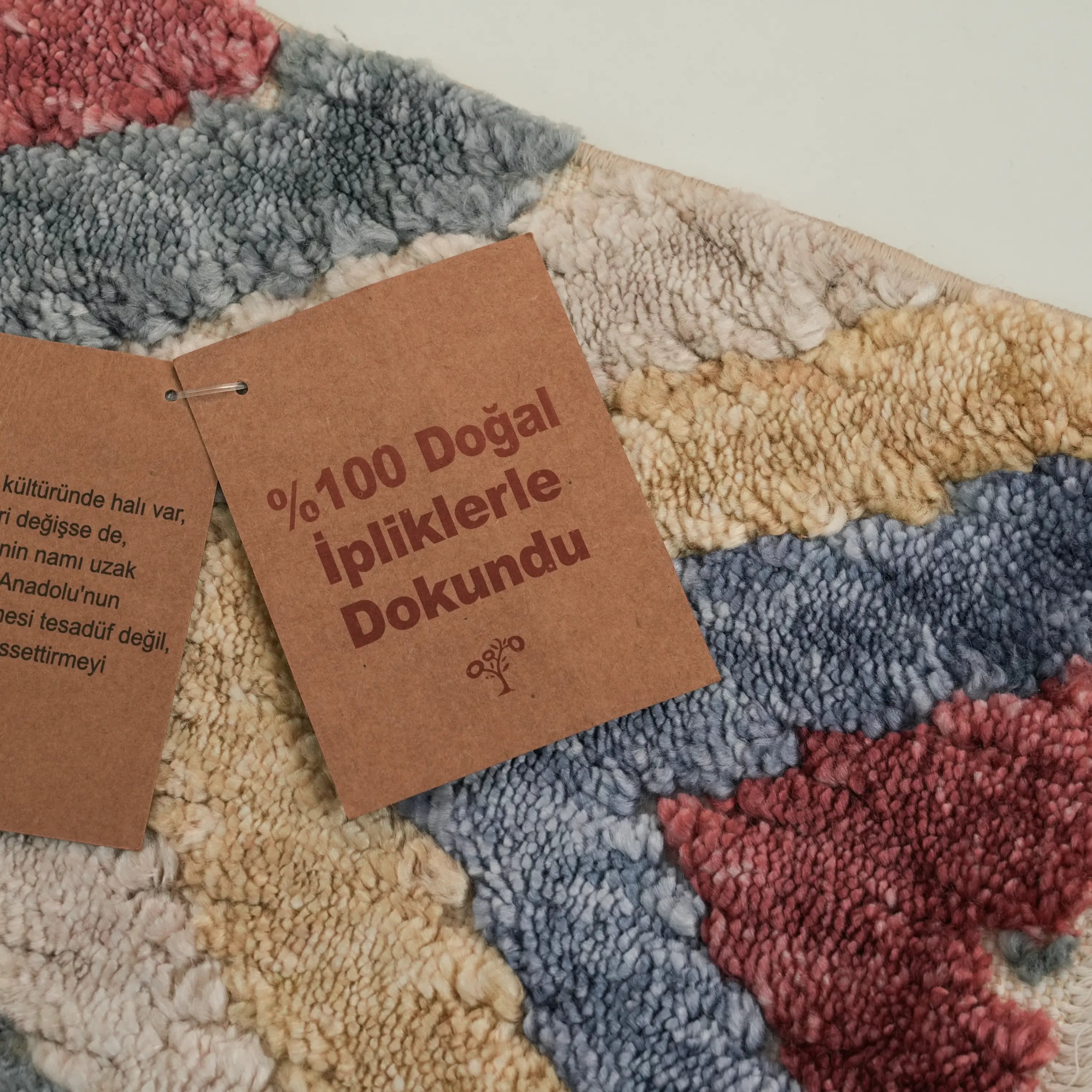 Zara Series Geometric Patterned Colorful Tencel Loom Woven Rug