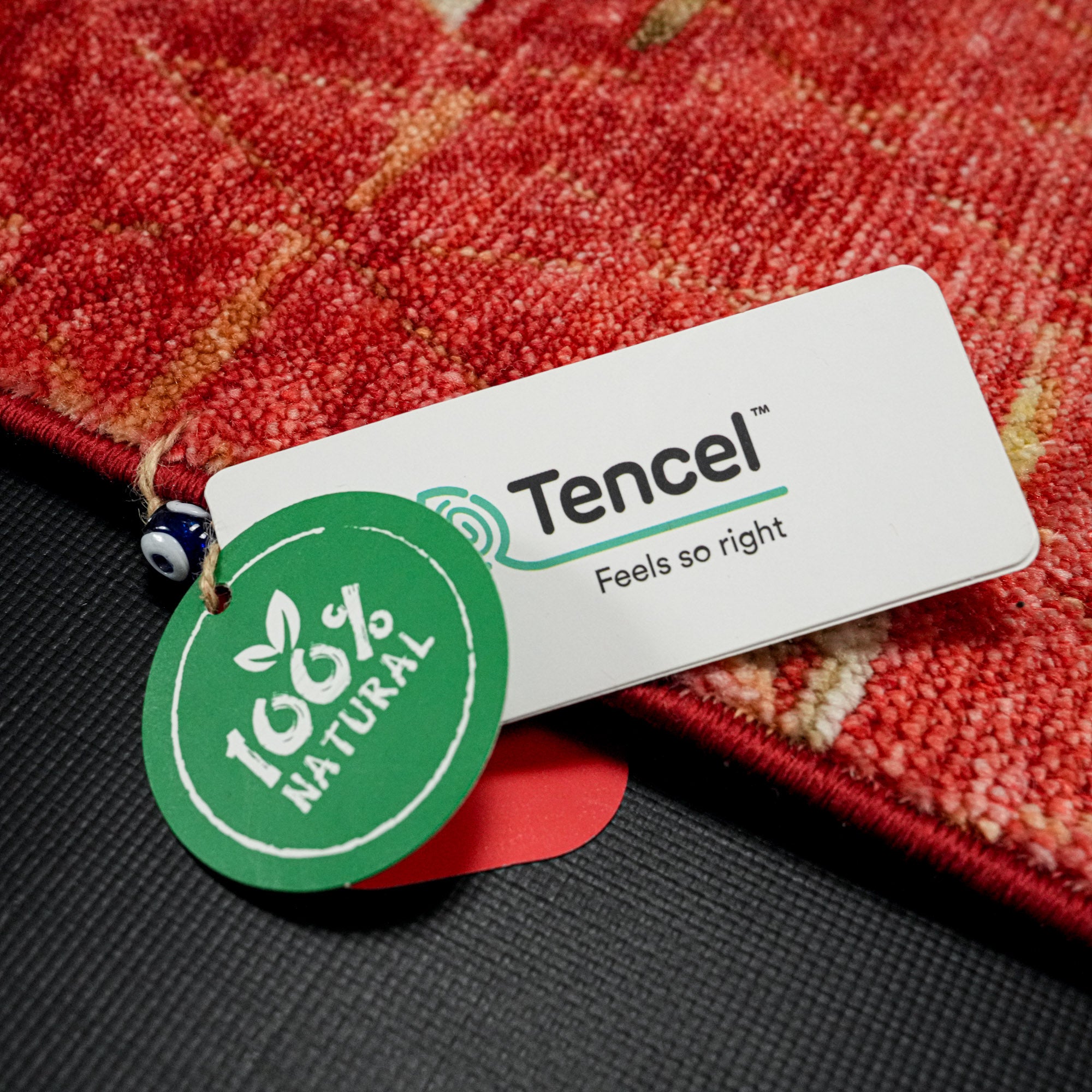 Zara Series Scandinavian Patterned Red Bamboo Special Countertop Carpet