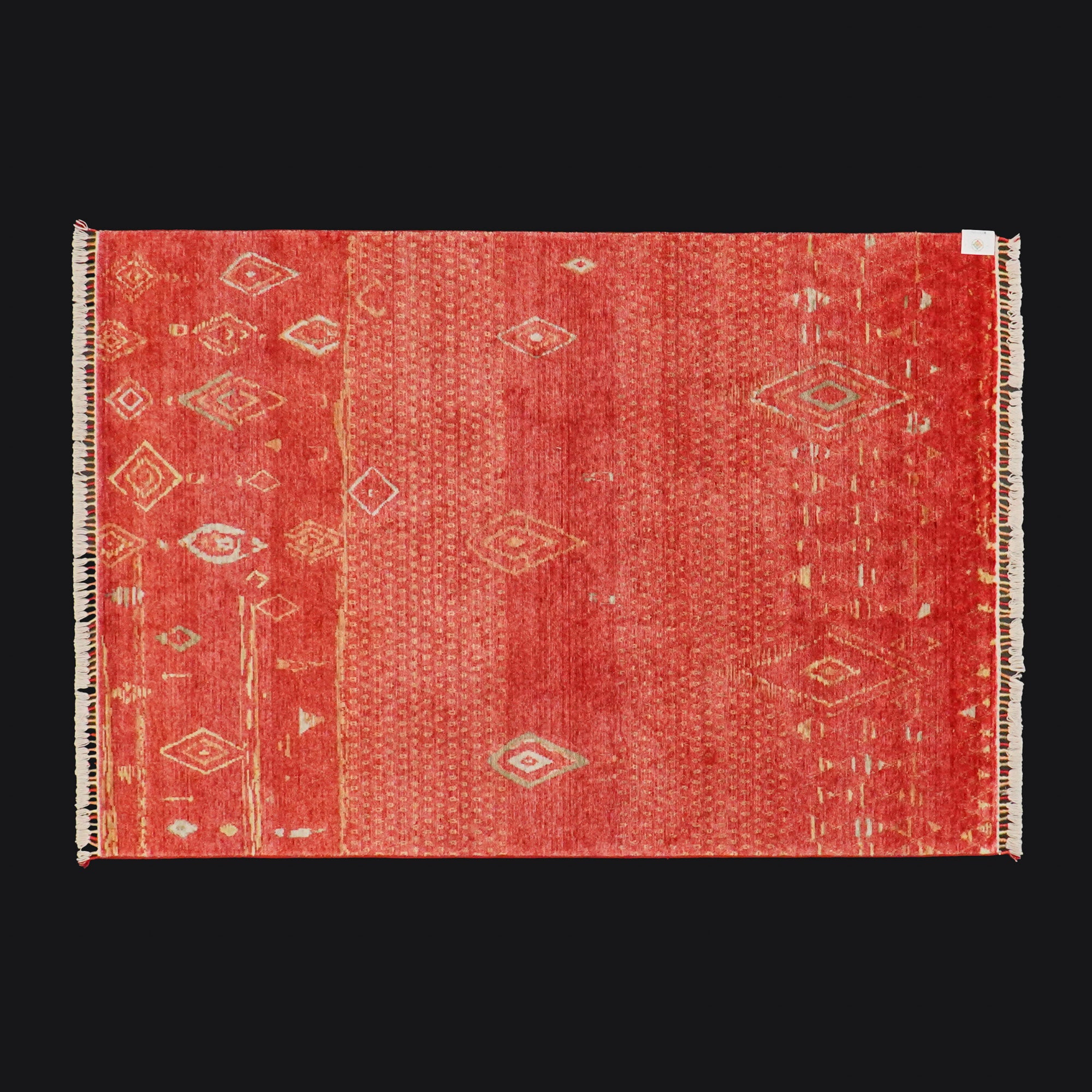 Zara Series Scandinavian Patterned Red Bamboo Special Countertop Carpet