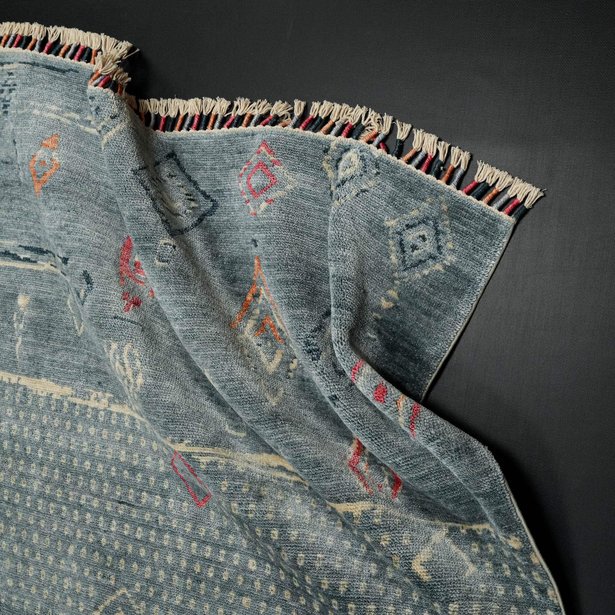 Zara Series Scandinavian Patterned Blue Special Countertop Carpet