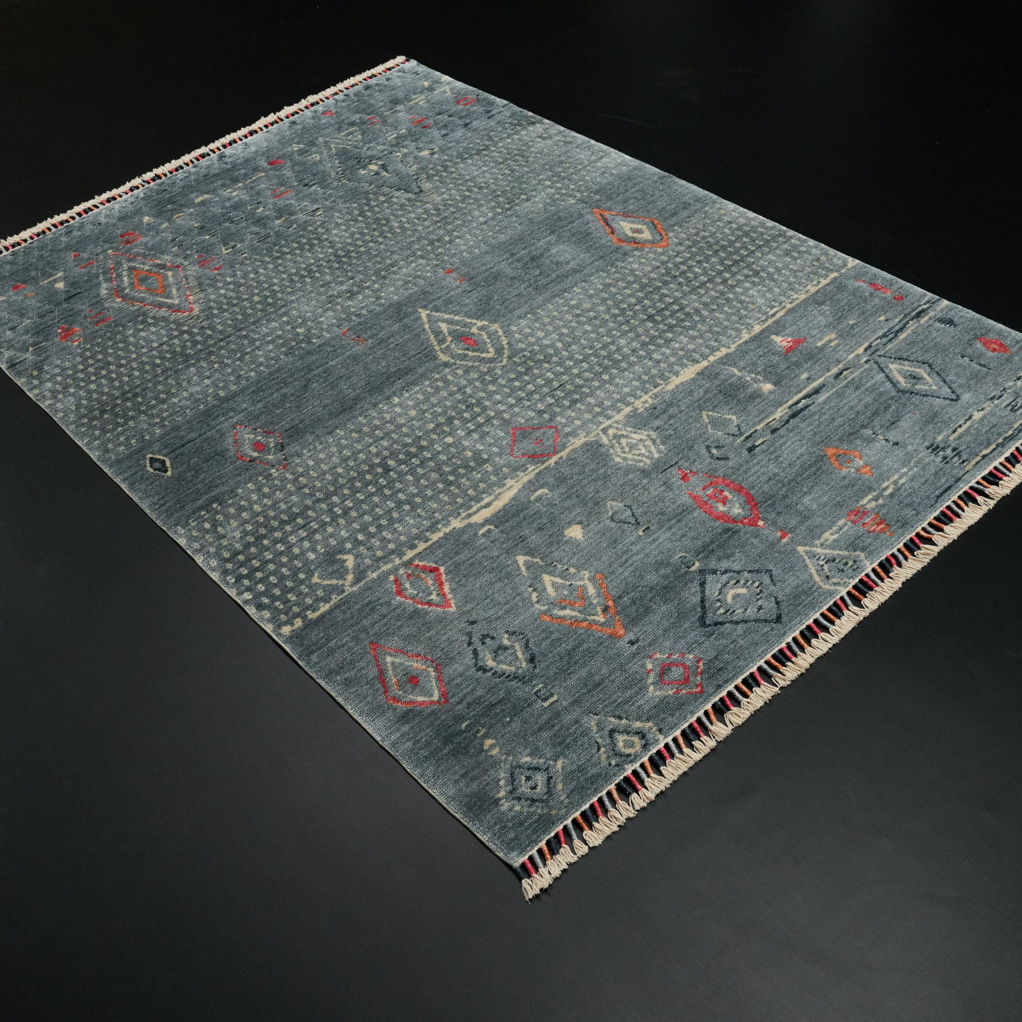 Zara Series Scandinavian Patterned Blue Special Countertop Carpet