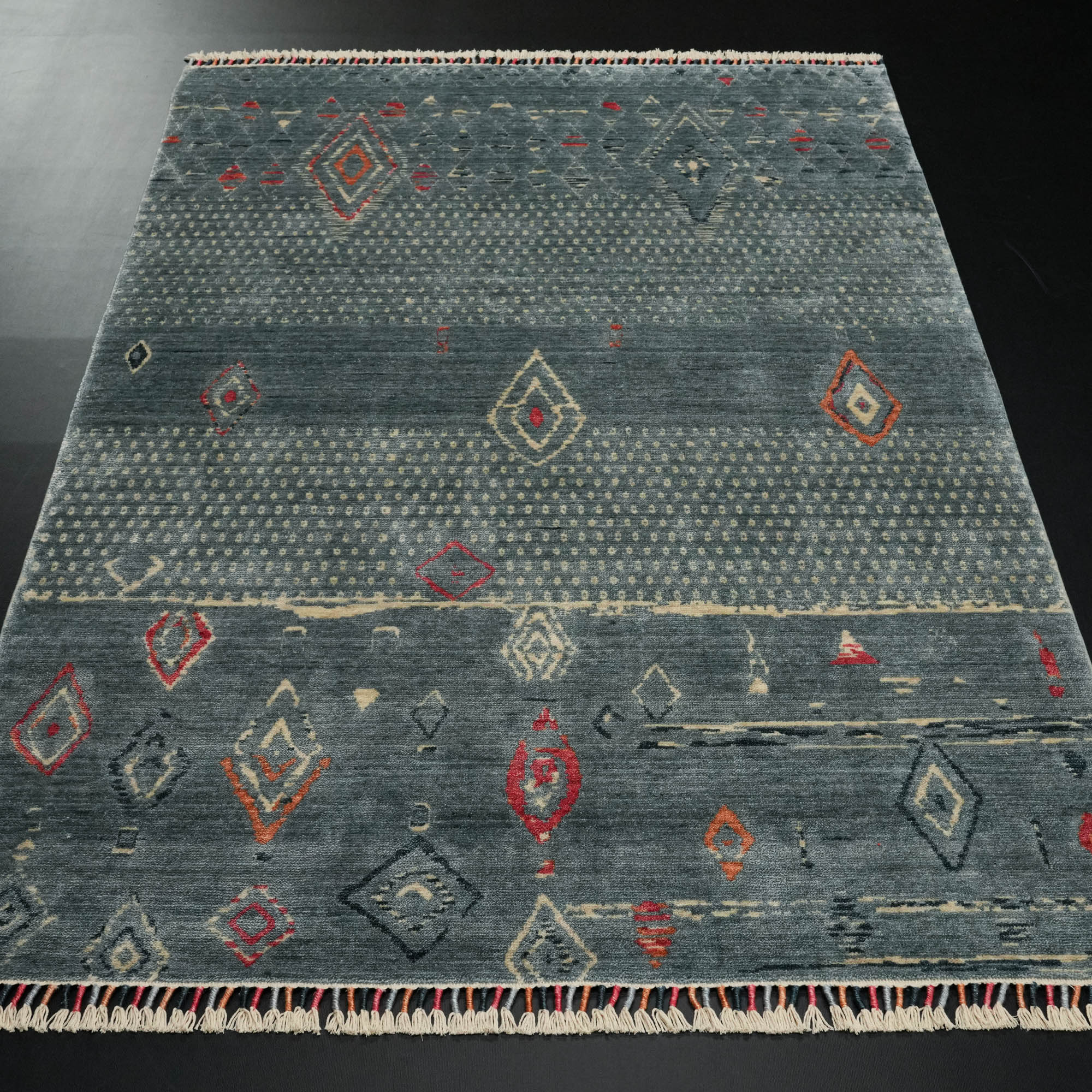 Zara Series Scandinavian Patterned Blue Special Countertop Carpet