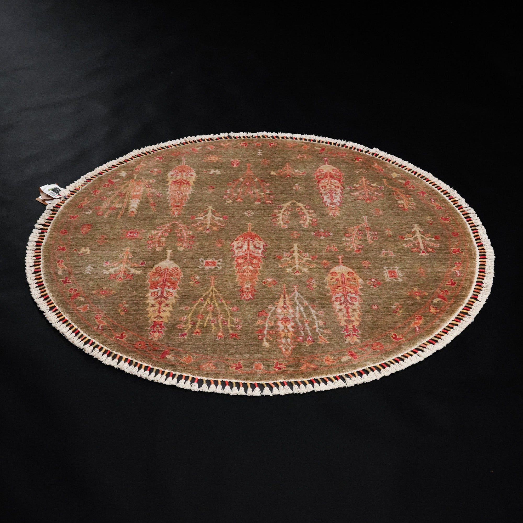 Zara Serisi Otantik Desenli Yuvarlak Tezgah Dokuma Halı