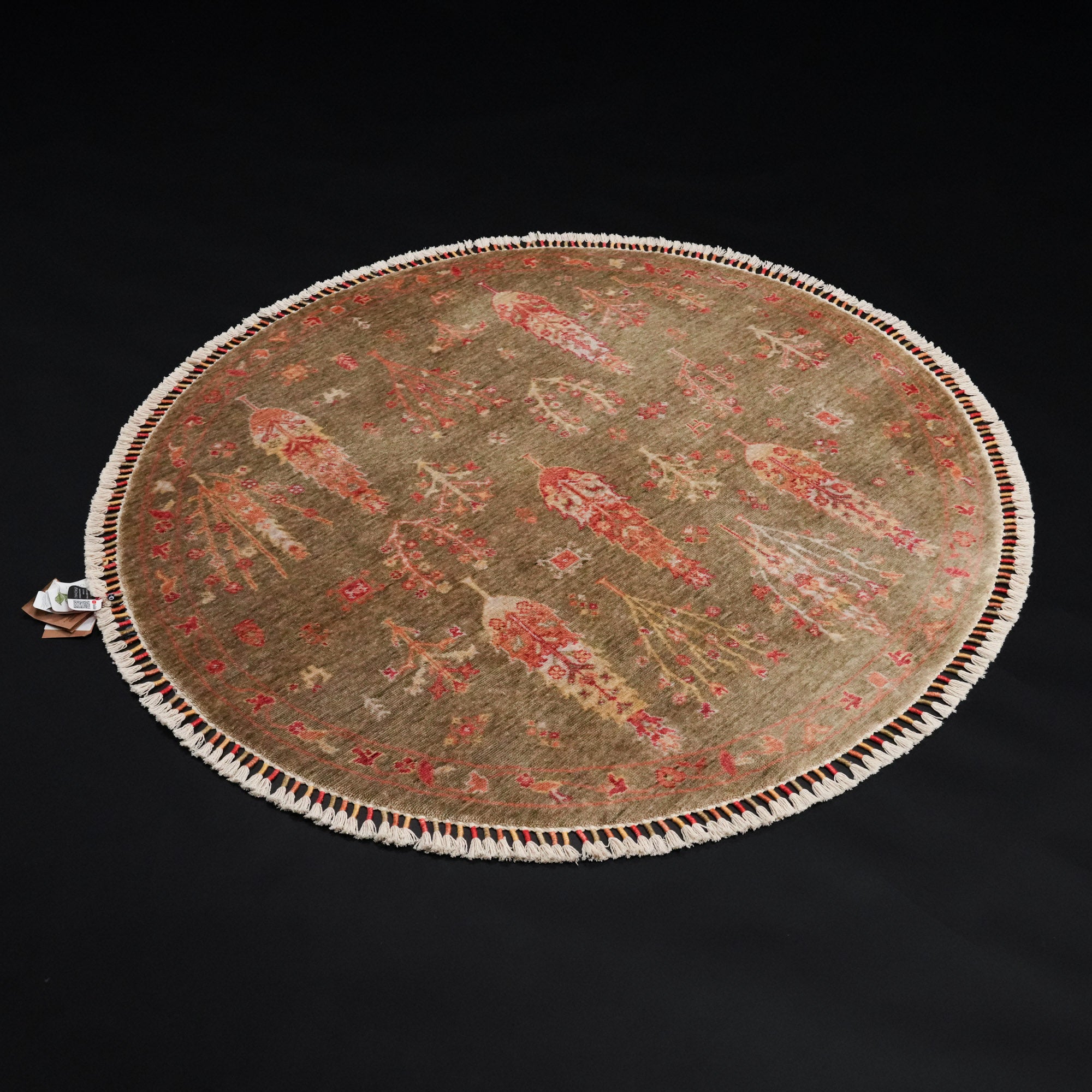 Zara Serisi Otantik Desenli Yuvarlak Tezgah Dokuma Halı