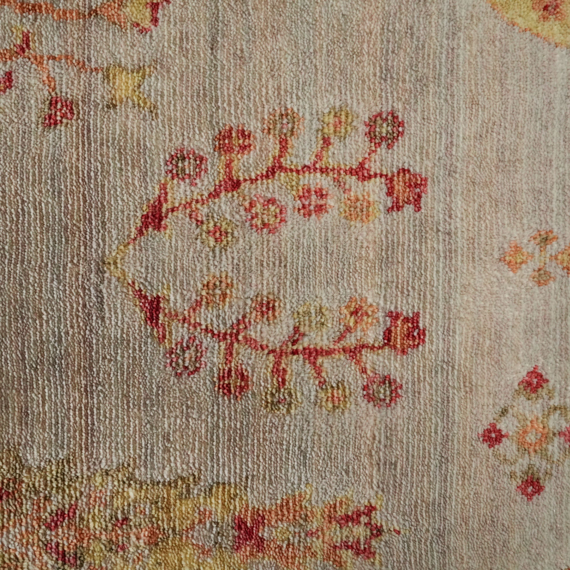 Zara Series Authentic Patterned Cream Bamboo Carpet