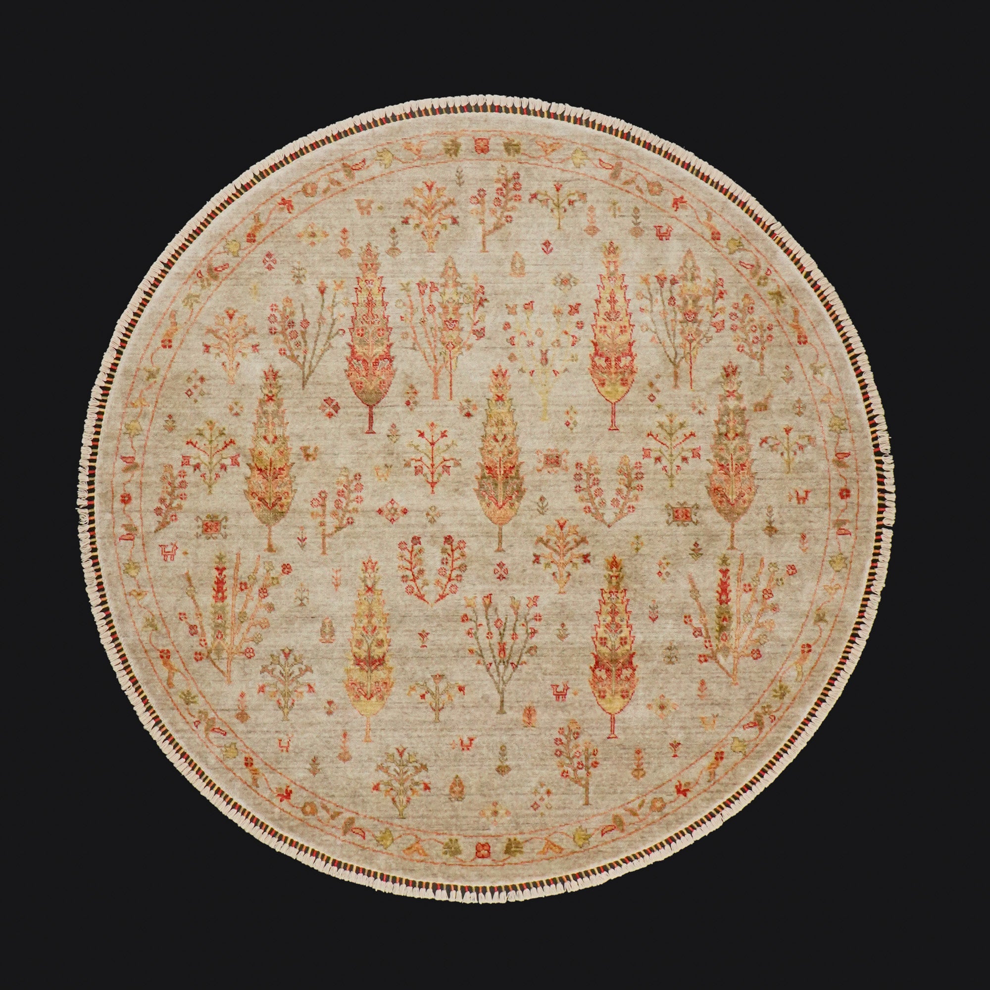 Zara Series Authentic Pattern Cream Counter Woven Rug