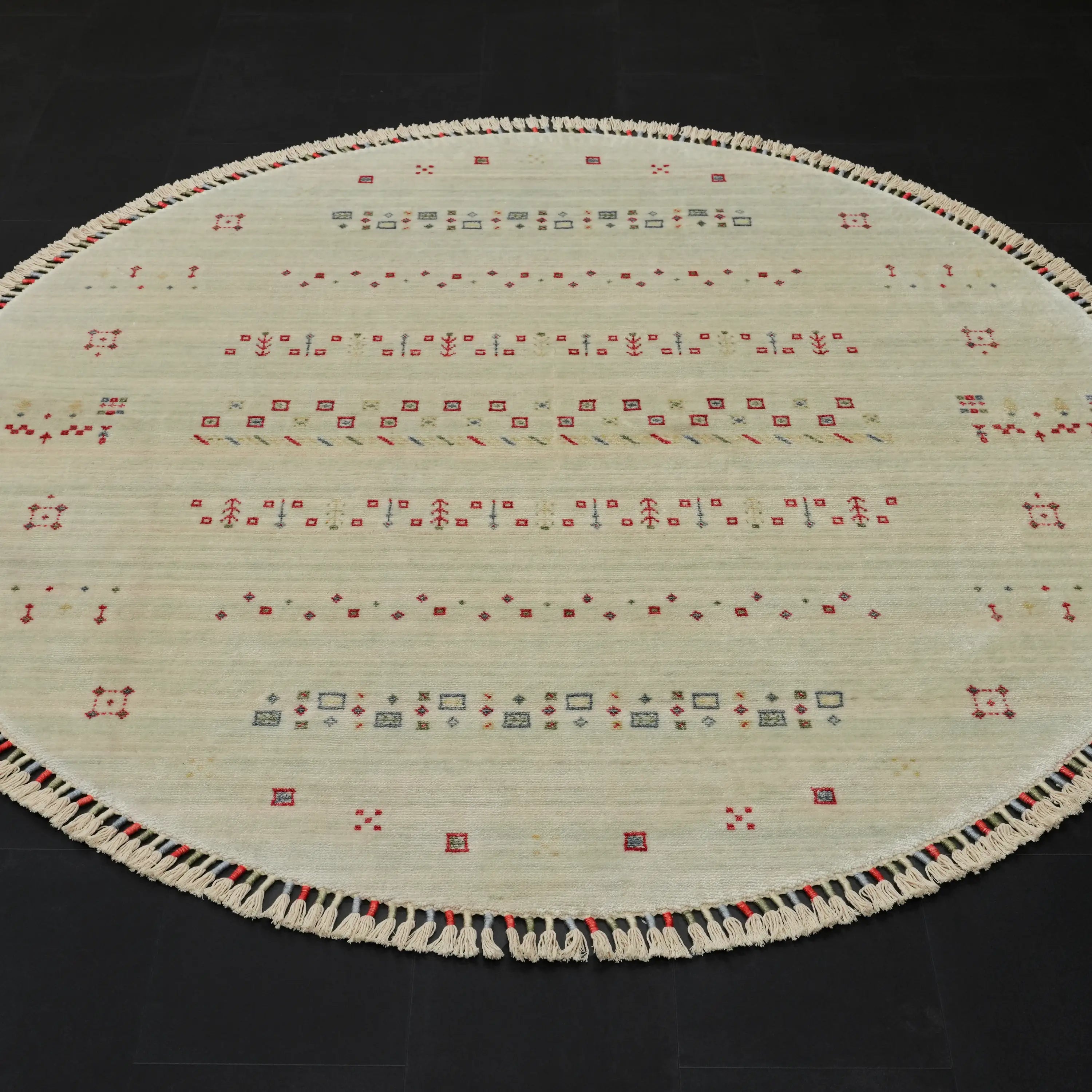 Zara Series Authentic Patterned Round Loom-Woven Rug