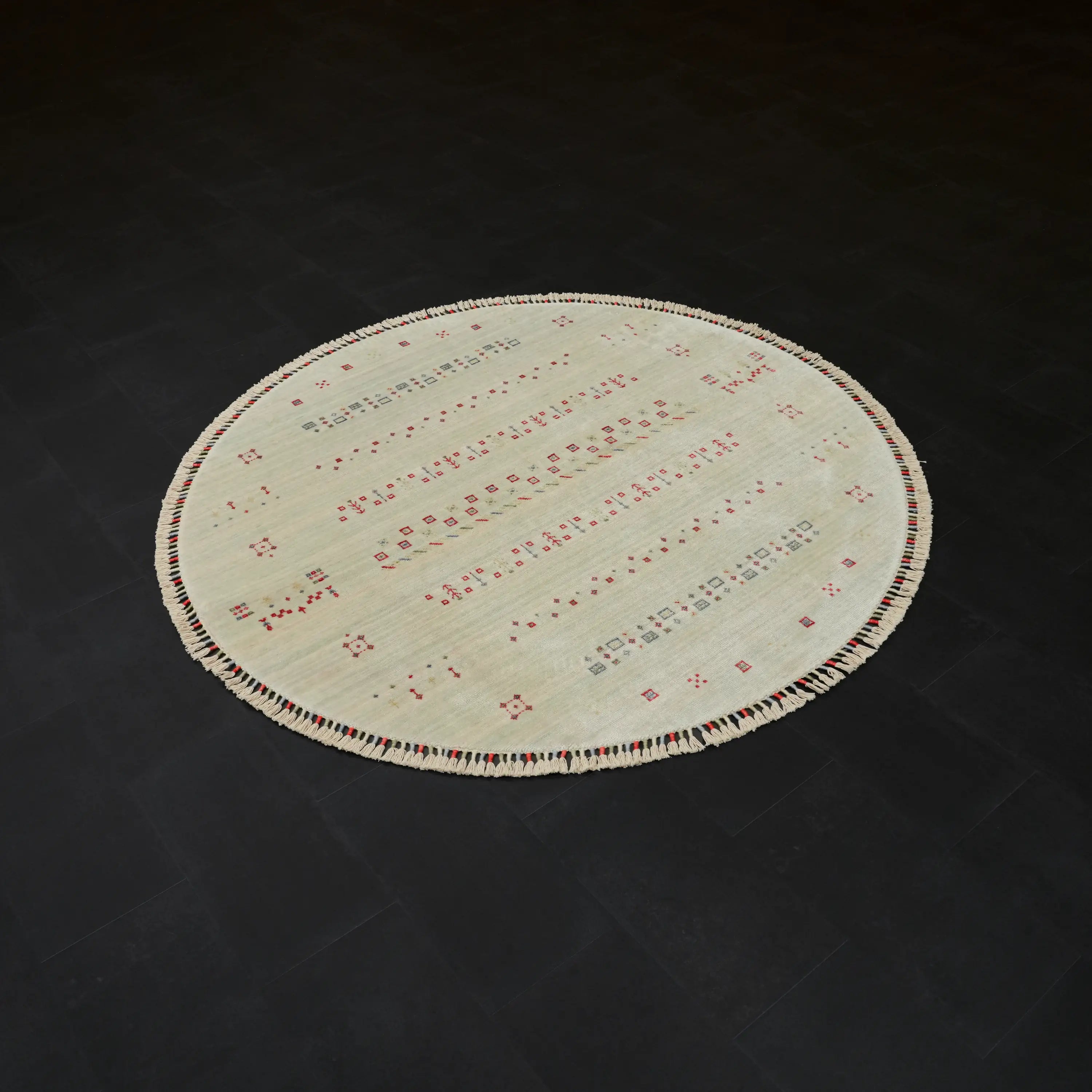 Zara Series Authentic Patterned Round Loom-Woven Rug