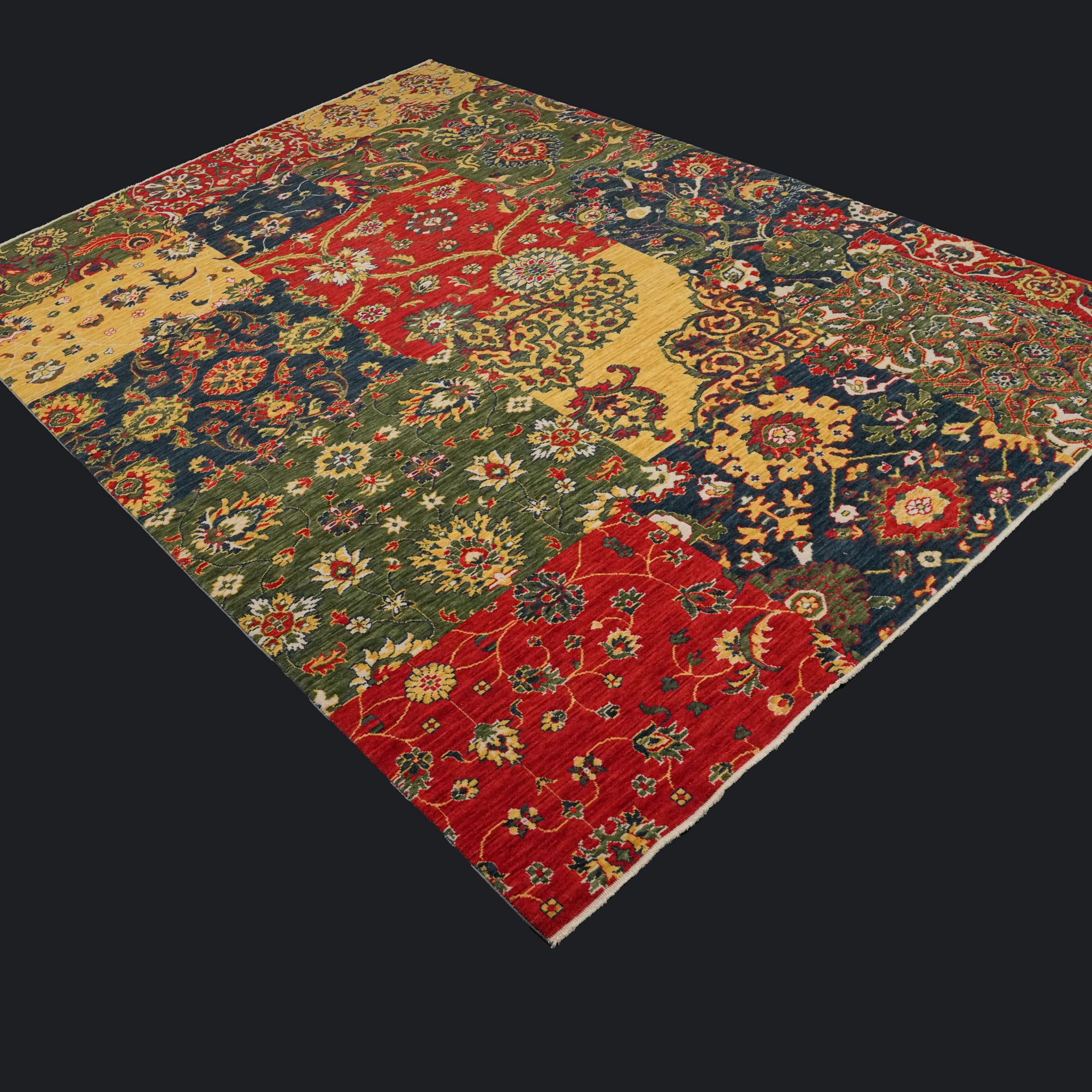 Zara Series Shawl Pattern Colorful Wool Loom Woven Rug