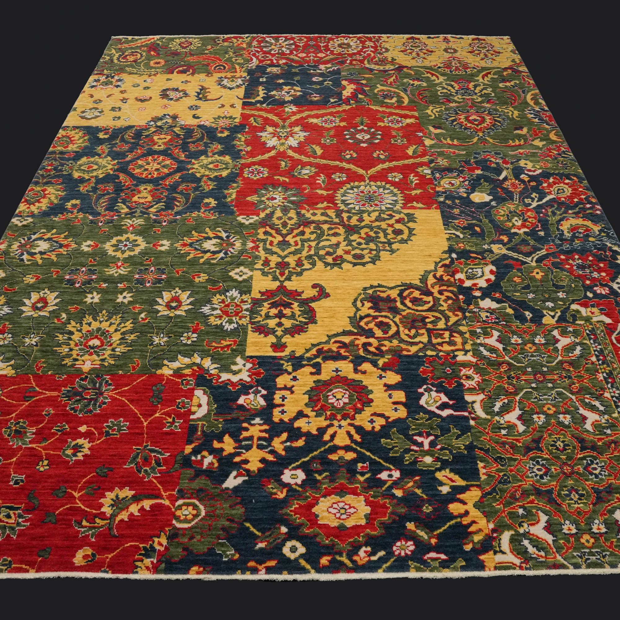 Zara Series Shawl Pattern Colorful Wool Loom Woven Rug