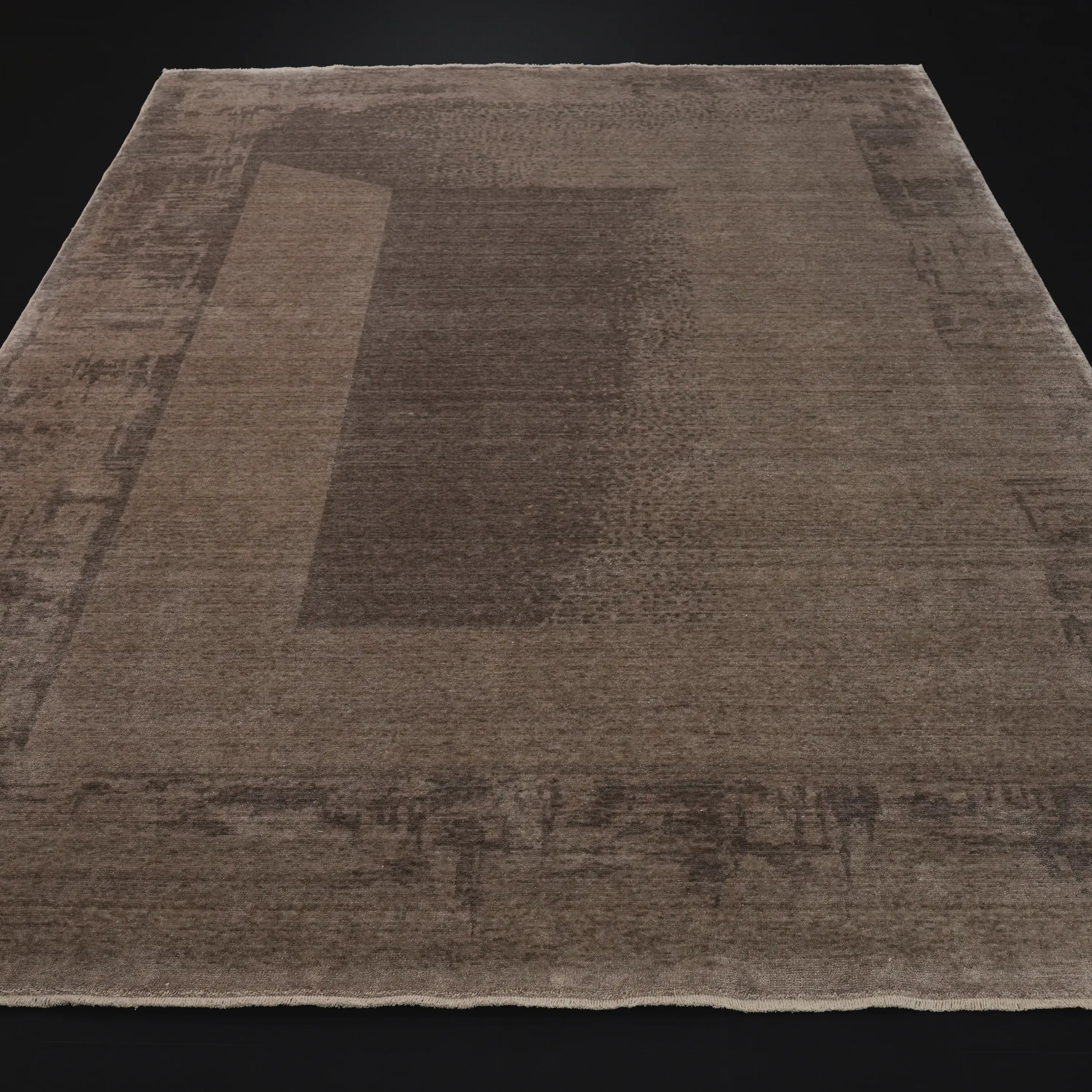 Zima Series Abstract Patterned Beige Loomed Rug