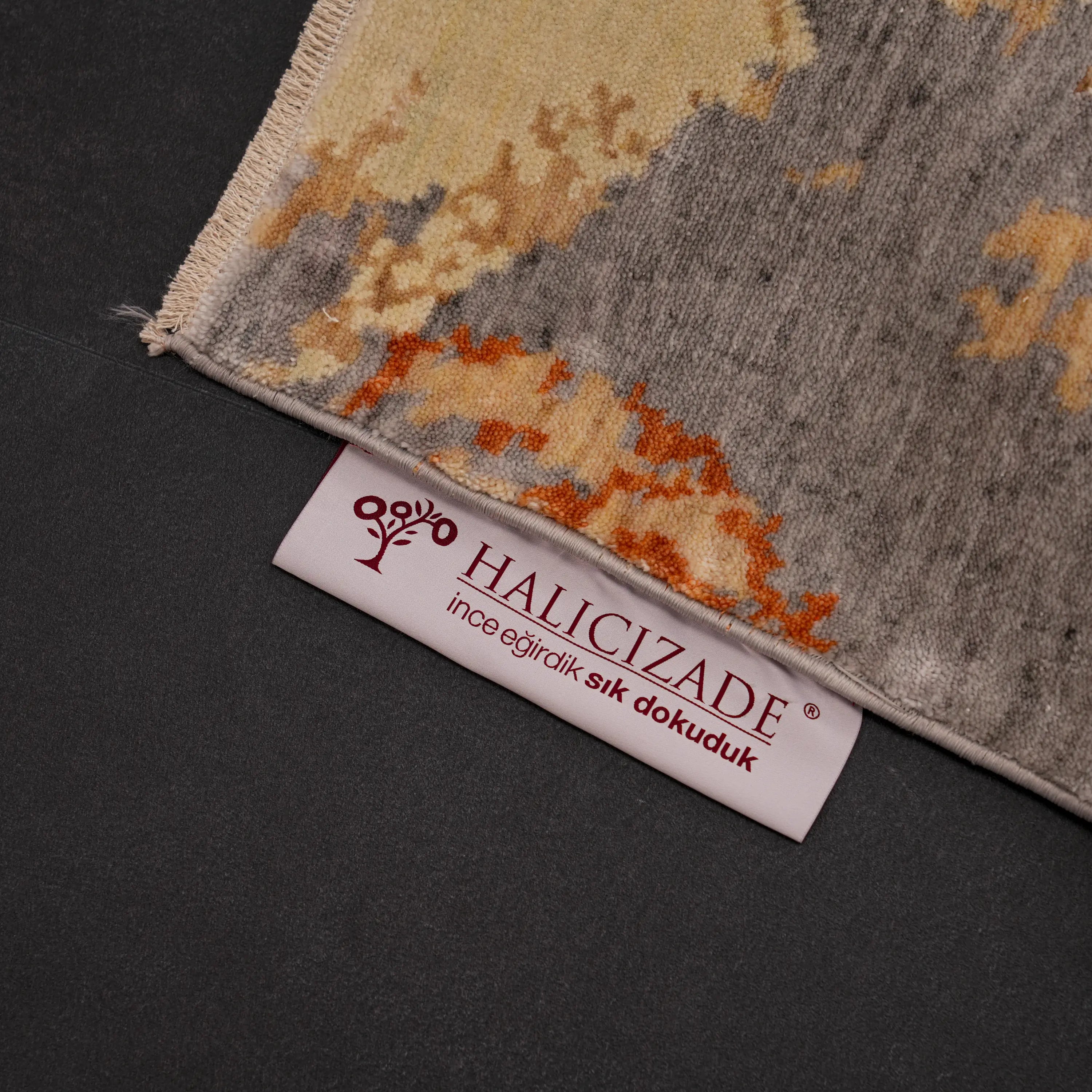 Zima Series Abstract Patterned Gray Natural Loom-Woven Rug