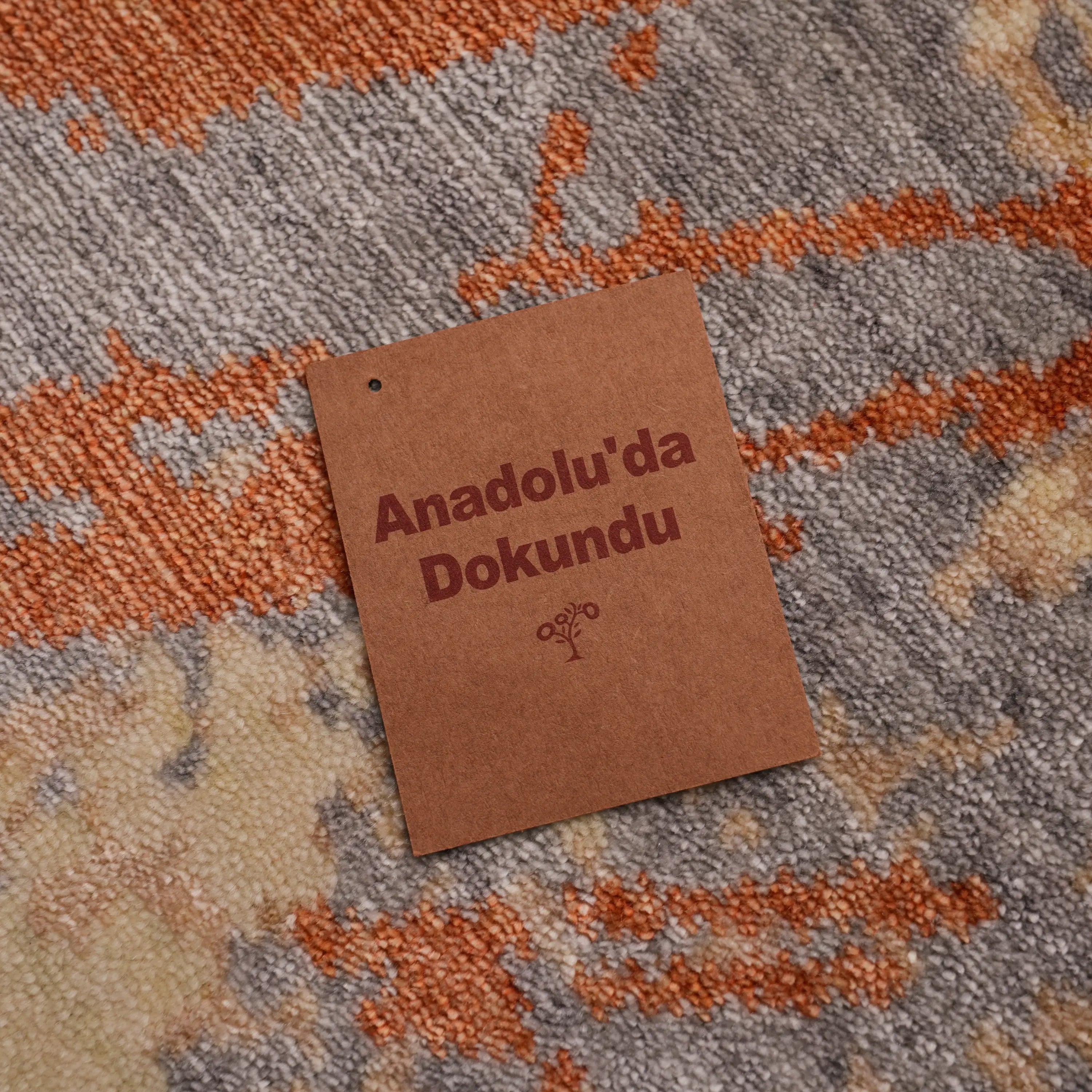 Zima Series Abstract Patterned Gray Natural Loom-Woven Rug